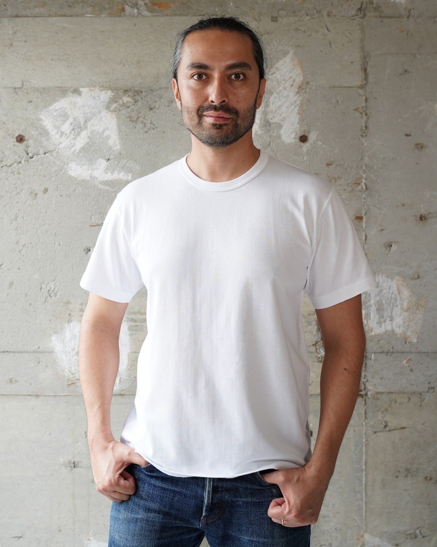 Crewneck T-shirt - Ultimate Pima Tsuriami - White | Wonder Looper