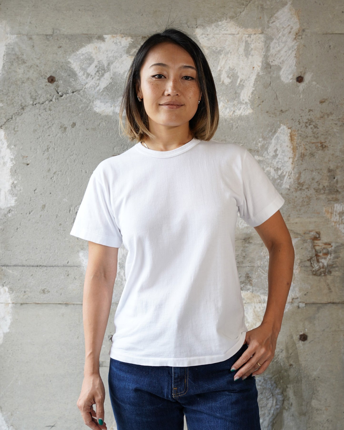 Crewneck T-shirt - Ultimate Pima Tsuriami - White | Wonder Looper