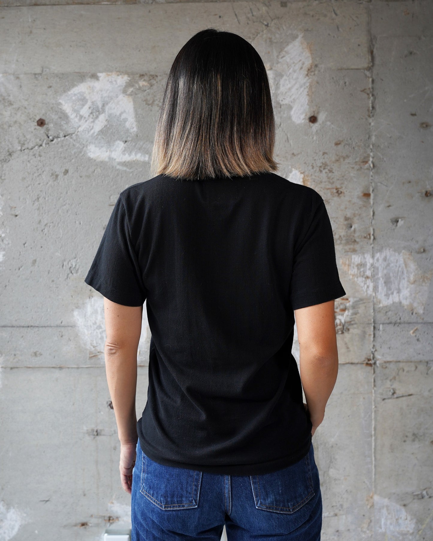 Crewneck T-shirt - Ultimate Pima Tsuriami - Black | Wonder Looper