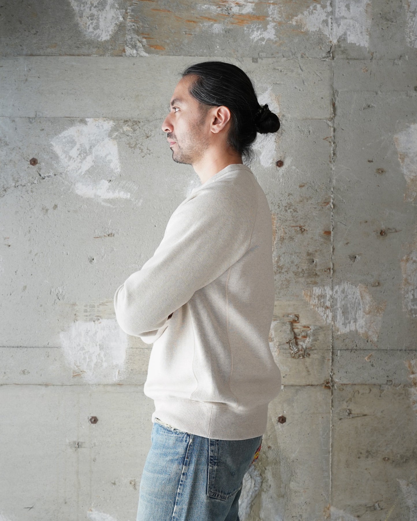 Pullover Crewneck - Fleeced Fox Fiber - Oatmeal | Wonder Looper