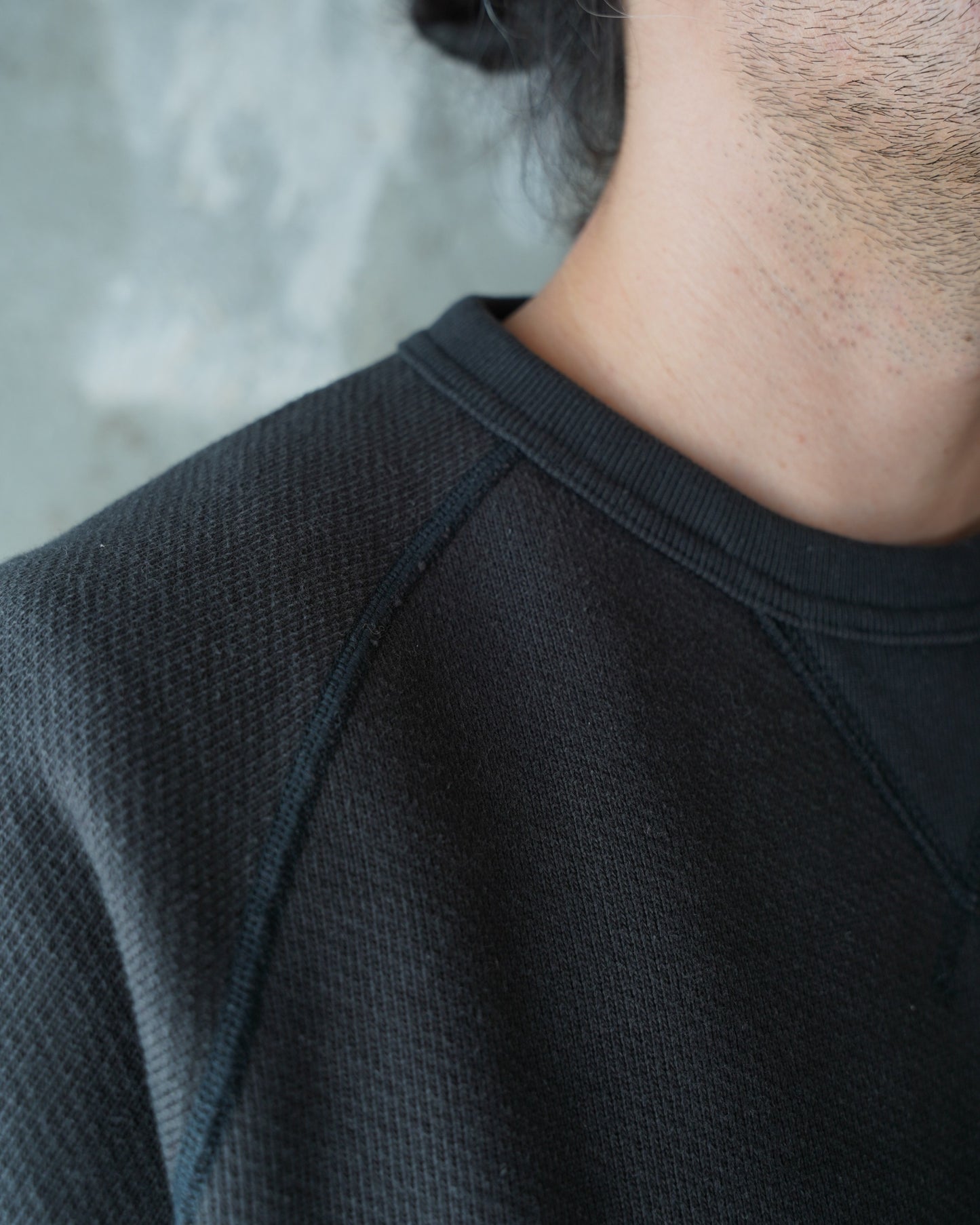 Pullover Crewneck - 701gsm Double Heavyweight French Terry - Sumi Black | Wonder Looper