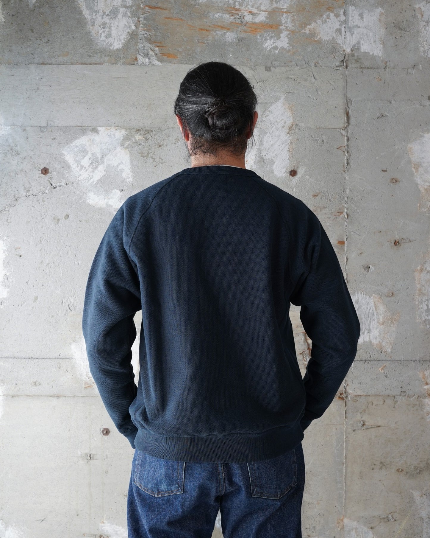 Pullover Crewneck - 701gsm Double Heavyweight French Terry - Navy | Wonder Looper