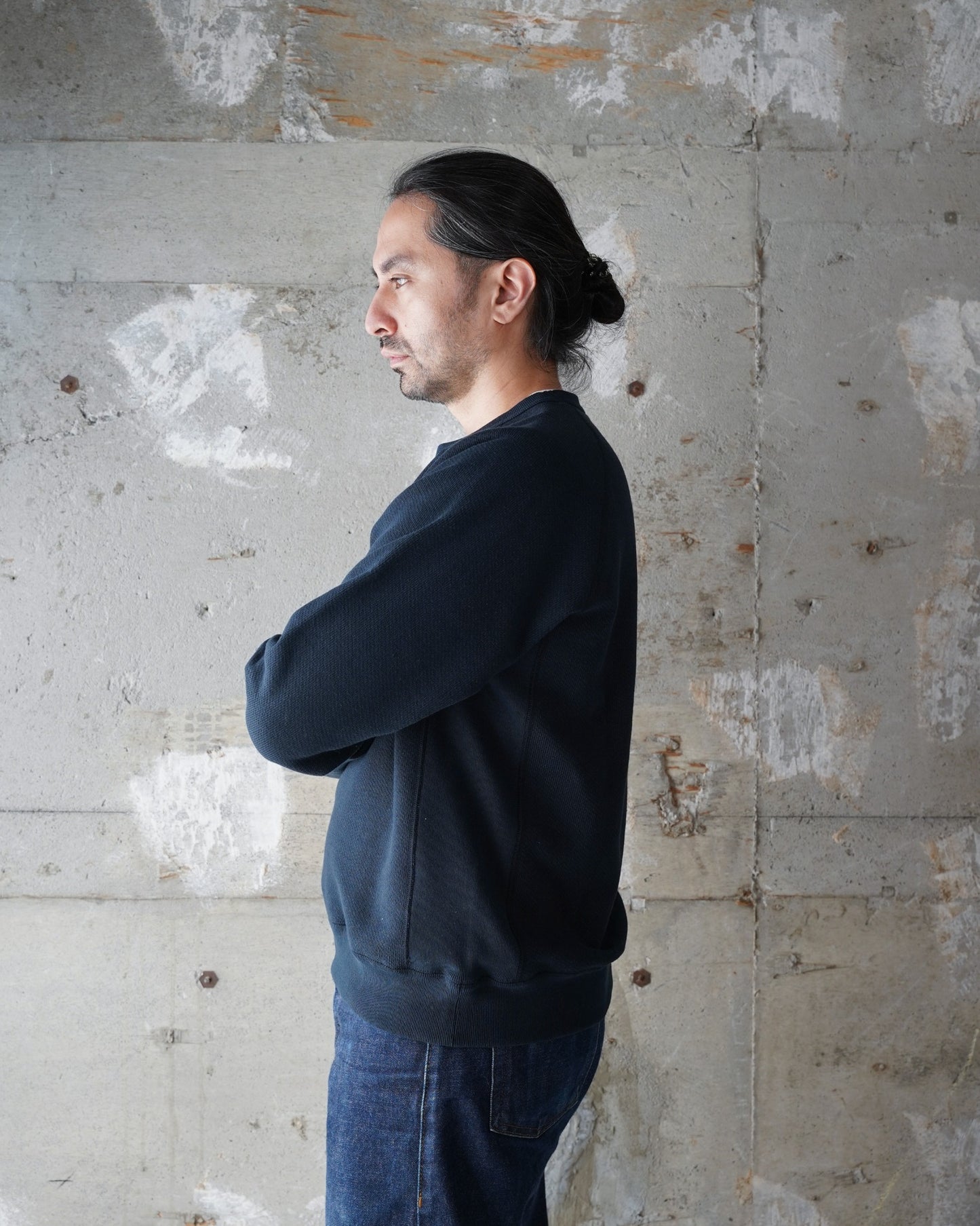 Pullover Crewneck - 701gsm Double Heavyweight French Terry - Navy | Wonder Looper