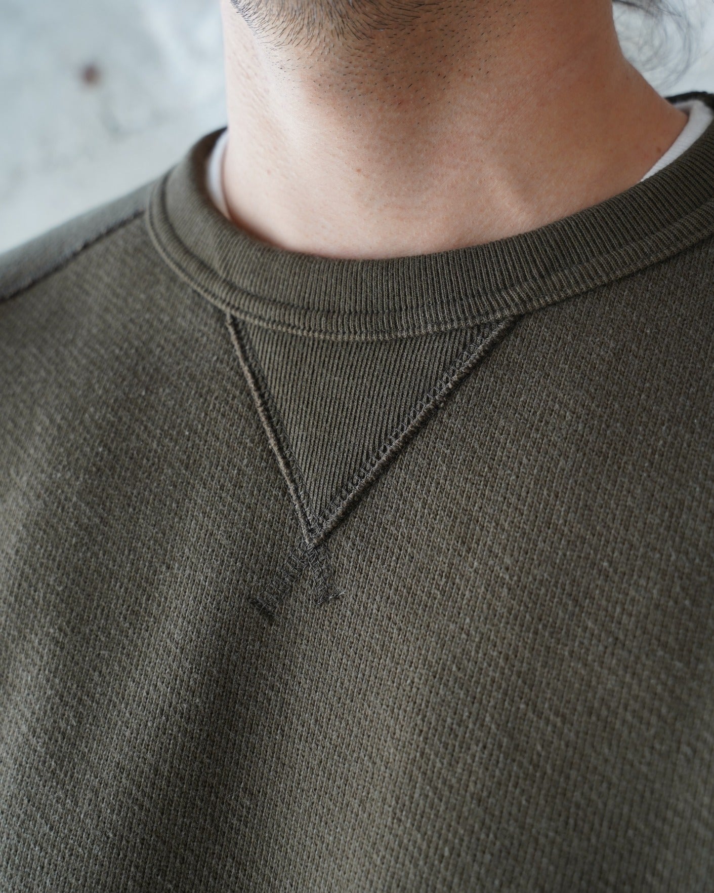 Pullover Crewneck - 701gsm Double Heavyweight French Terry - Khaki Green | Wonder Looper