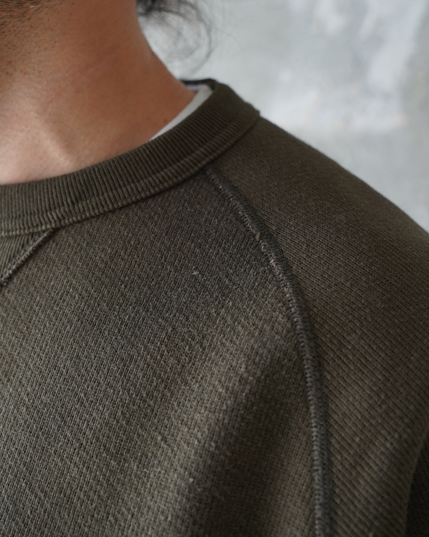 Pullover Crewneck - 701gsm Double Heavyweight French Terry - Khaki Green | Wonder Looper
