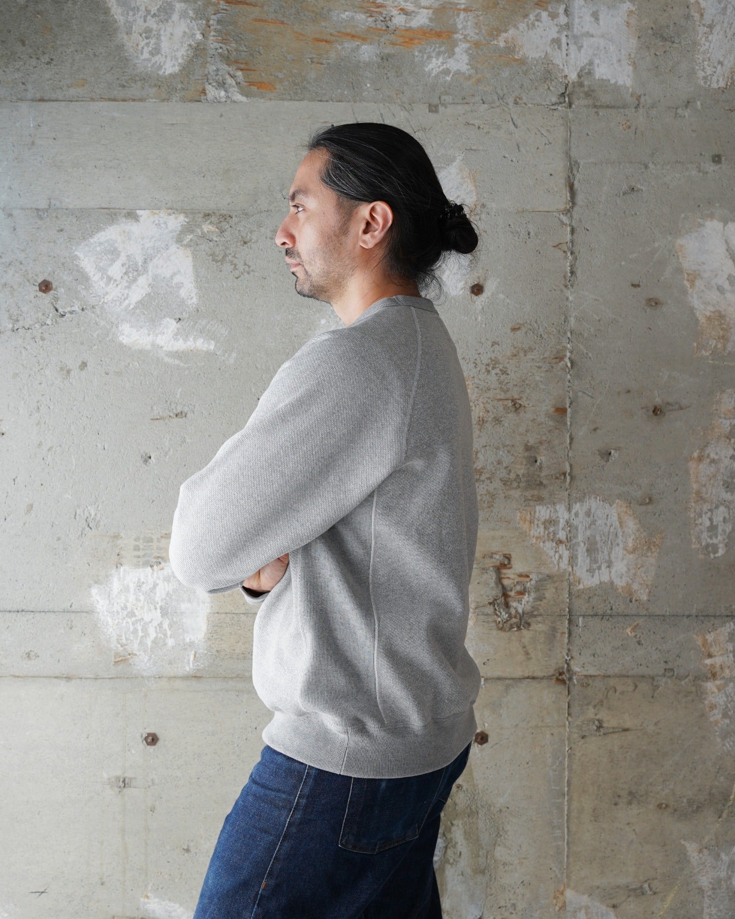 Pullover Crewneck - 701gsm Double Heavyweight French Terry - Heather Grey - | Wonder Looper