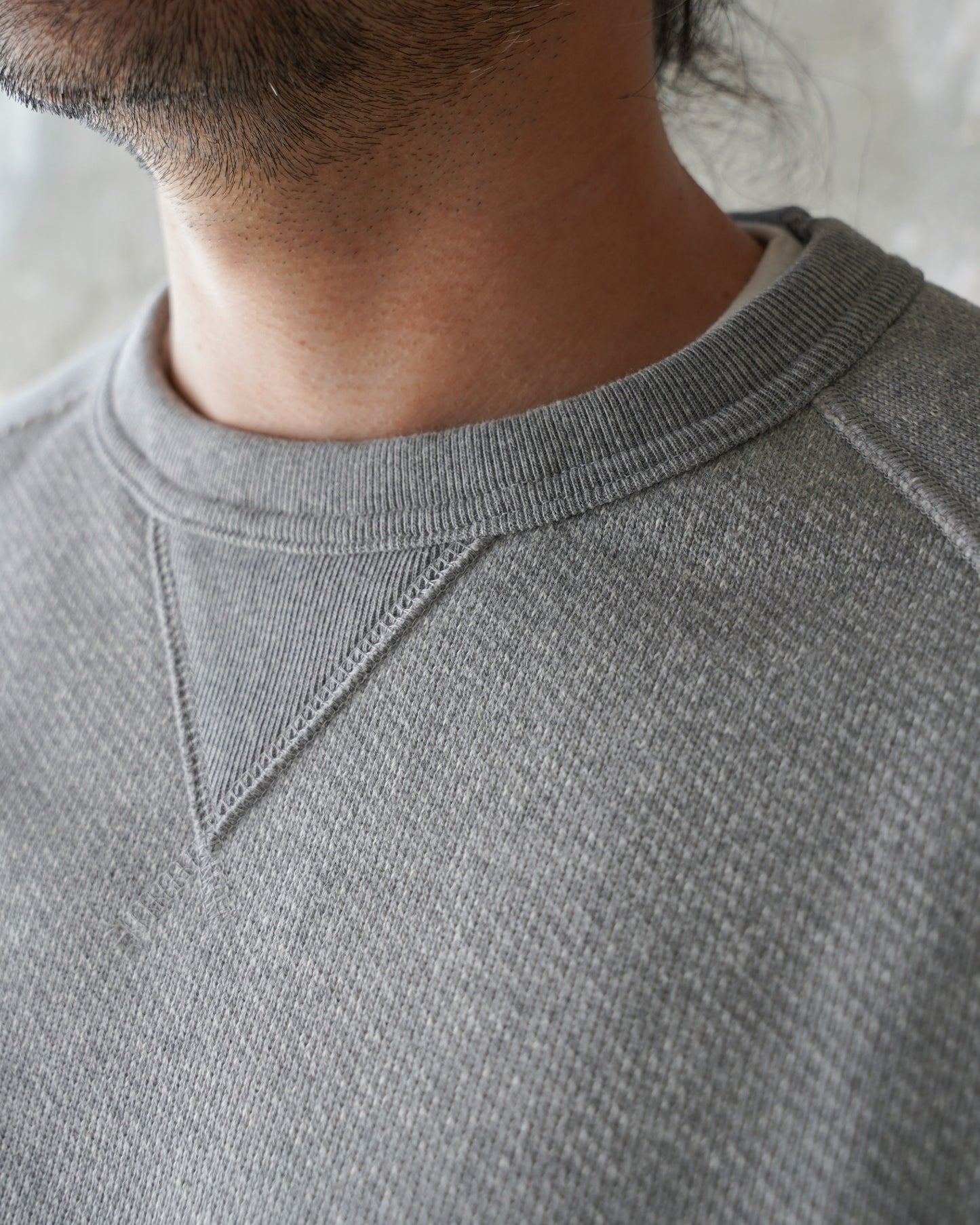 Pullover Crewneck - 701gsm Double Heavyweight French Terry - Heather Grey - | Wonder Looper