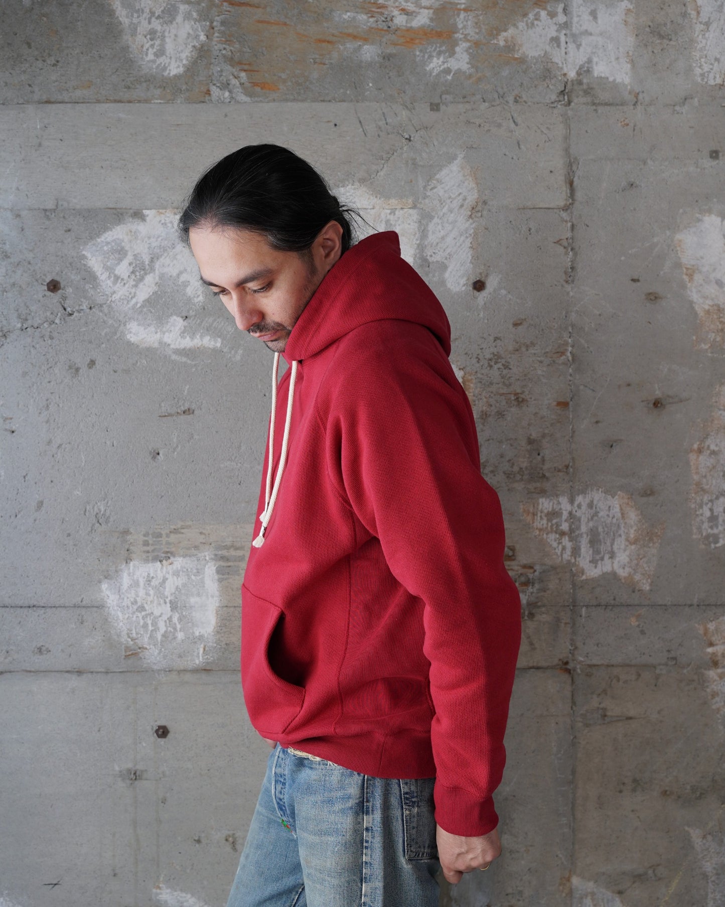 Pullover Hoodie - 701gsm Double Heavyweight French Terry - Red
