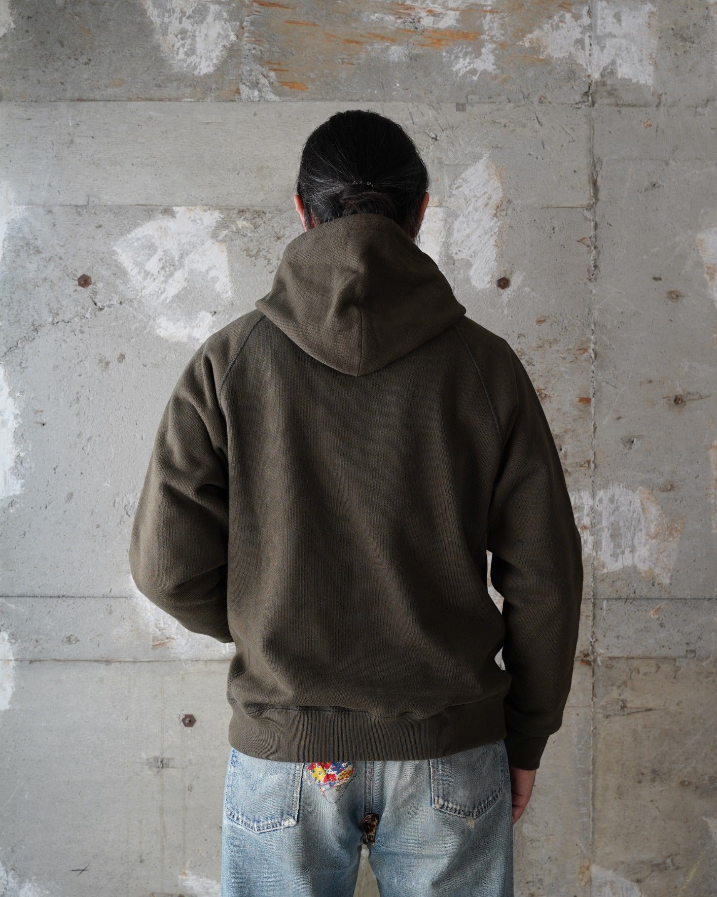 Pullover Hoodie - 701gsm Double Heavyweight French Terry - Khaki Green | Wonder Looper