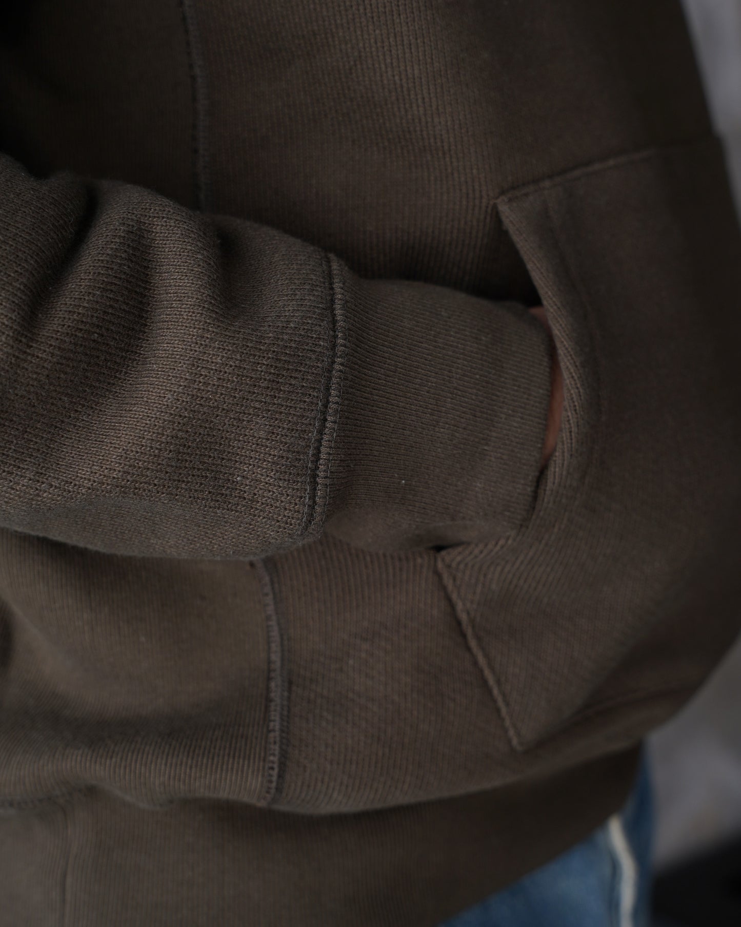 Pullover Hoodie - 701gsm Double Heavyweight French Terry - Khaki Green | Wonder Looper