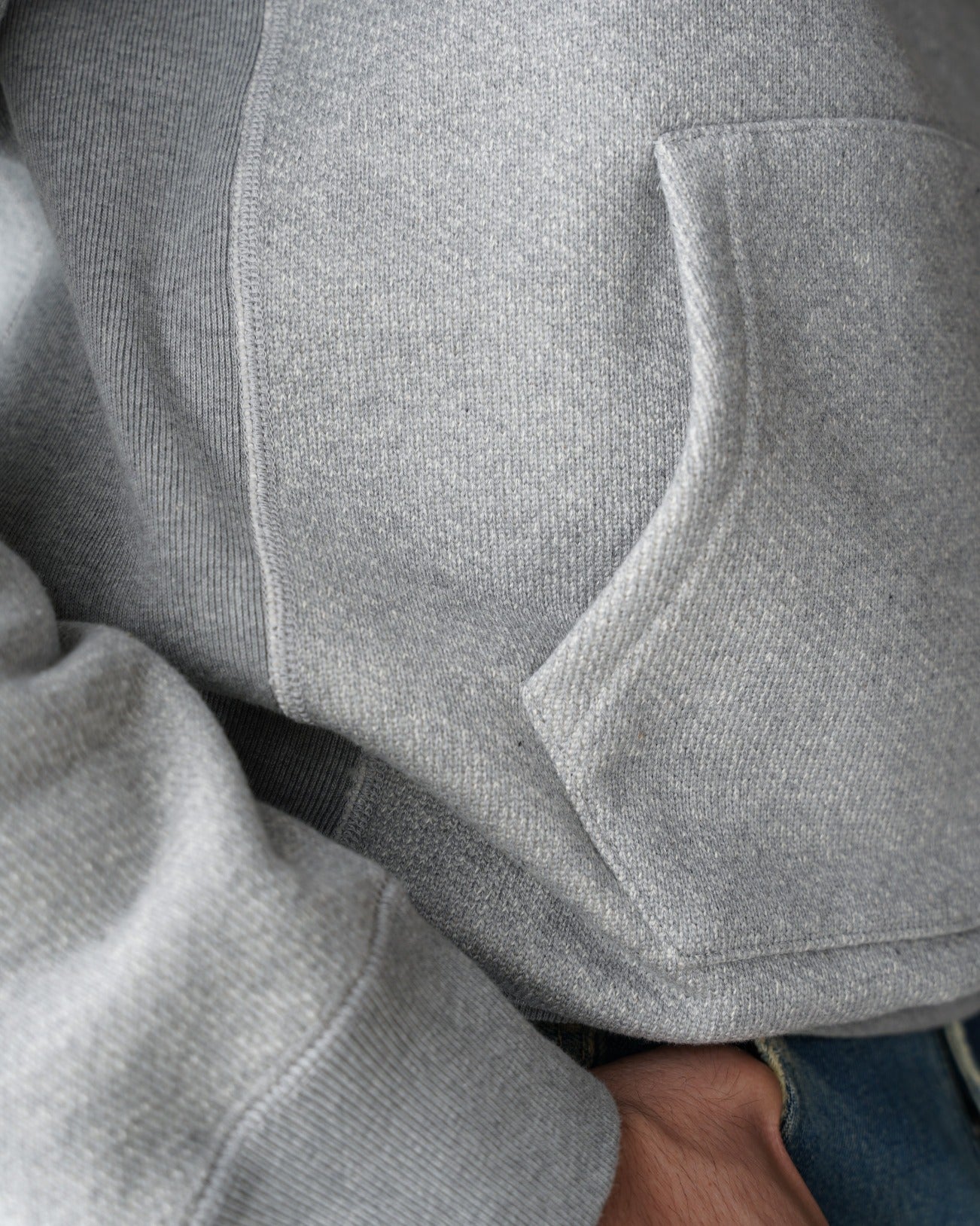 Pullover Hoodie - 701gsm Double Heavyweight French Terry - Heather Grey | Wonder Looper