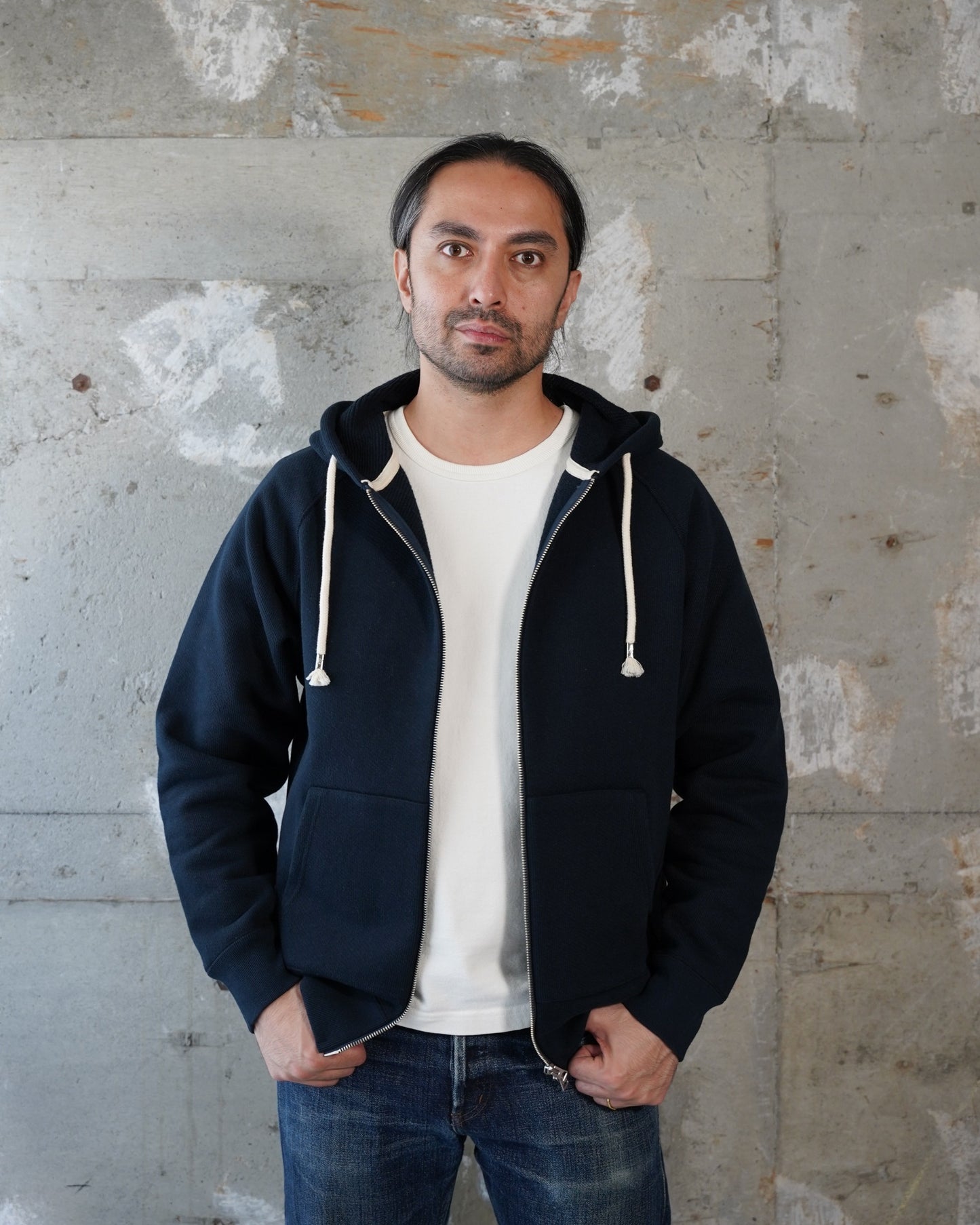Zip Hoodie - 701gsm Double Heavyweight French Terry - Navy