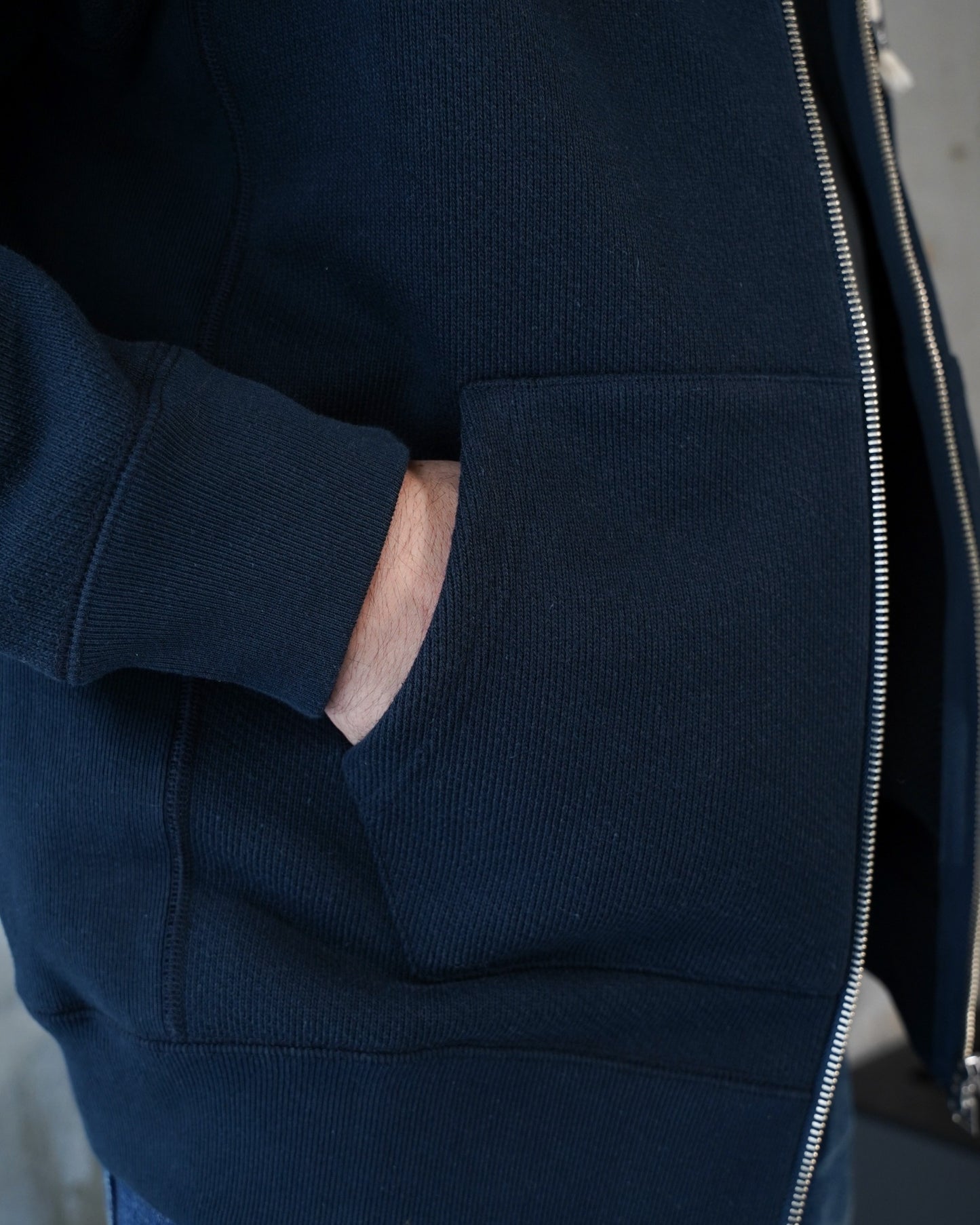 Zip Hoodie - 701gsm Double Heavyweight French Terry - Navy