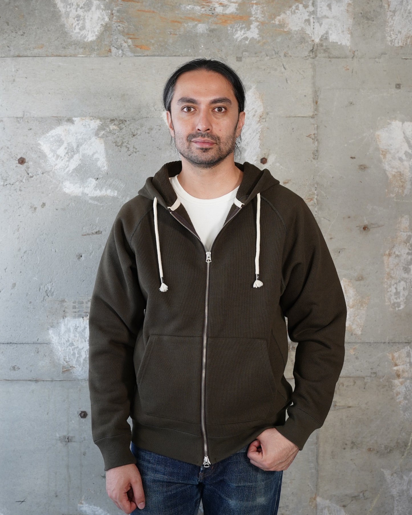 Zip Hoodie - 701gsm Double Heavyweight French Terry - Khaki