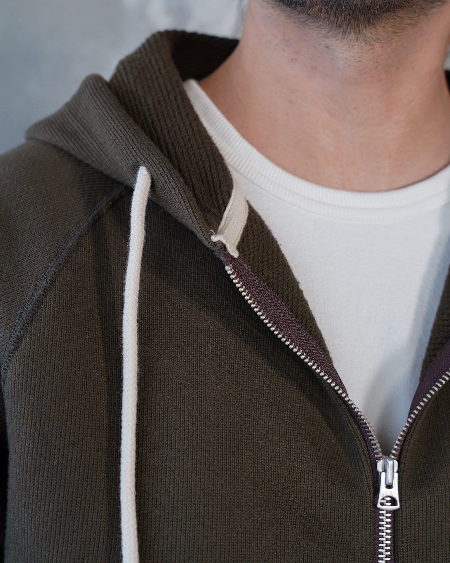 Zip Hoodie - 701gsm Double Heavyweight French Terry - Khaki