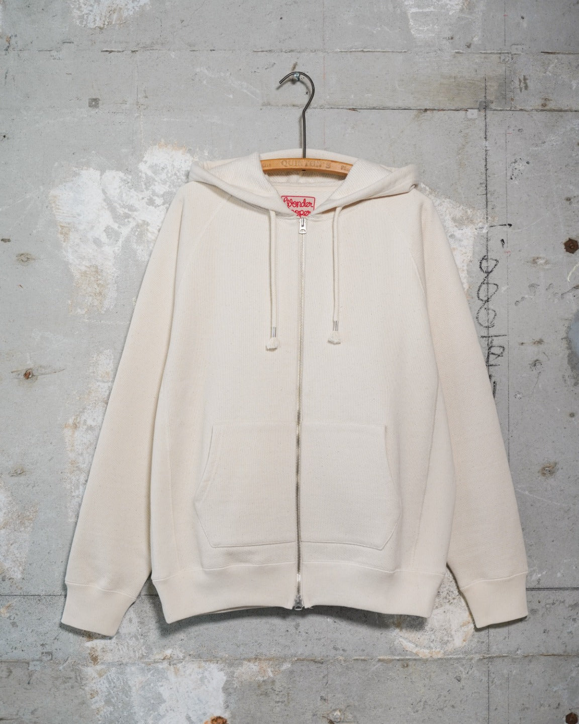 Zip Hoodie - 701gsm Double Heavyweight French Terry - Ecru – Wonder Looper