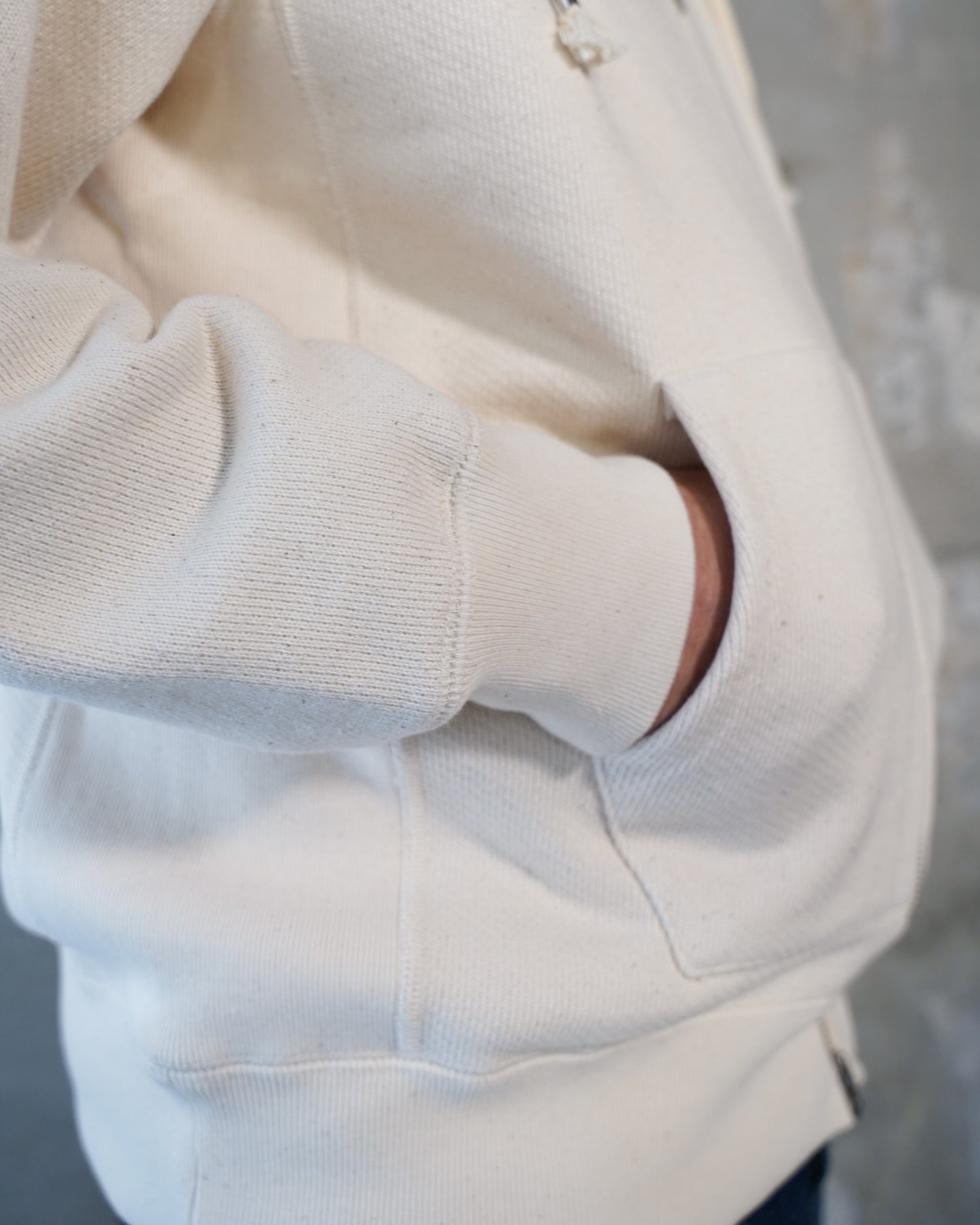 Zip Hoodie - 701gsm Double Heavyweight French Terry - Ecru
