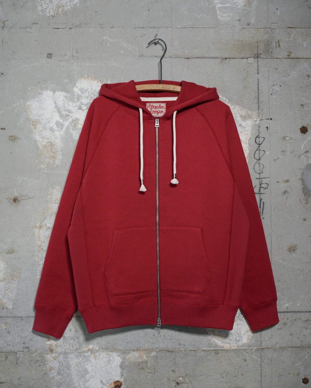 Wonder Looper Double Heavyweight French Terry Pullover Hoodie - Red Extra Small