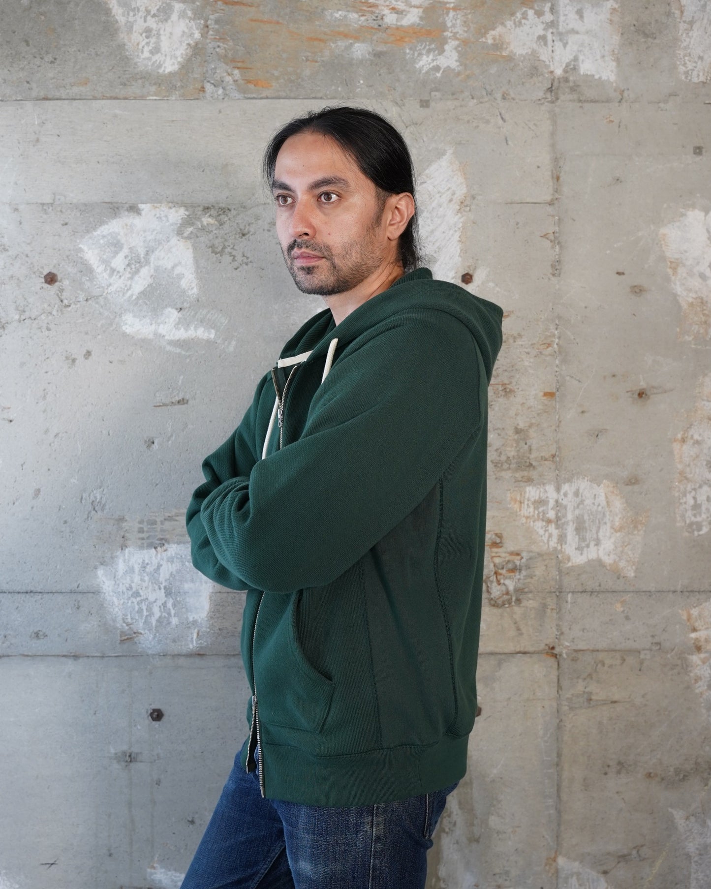 Zip Hoodie - 701gsm Double Heavyweight French Terry - Green