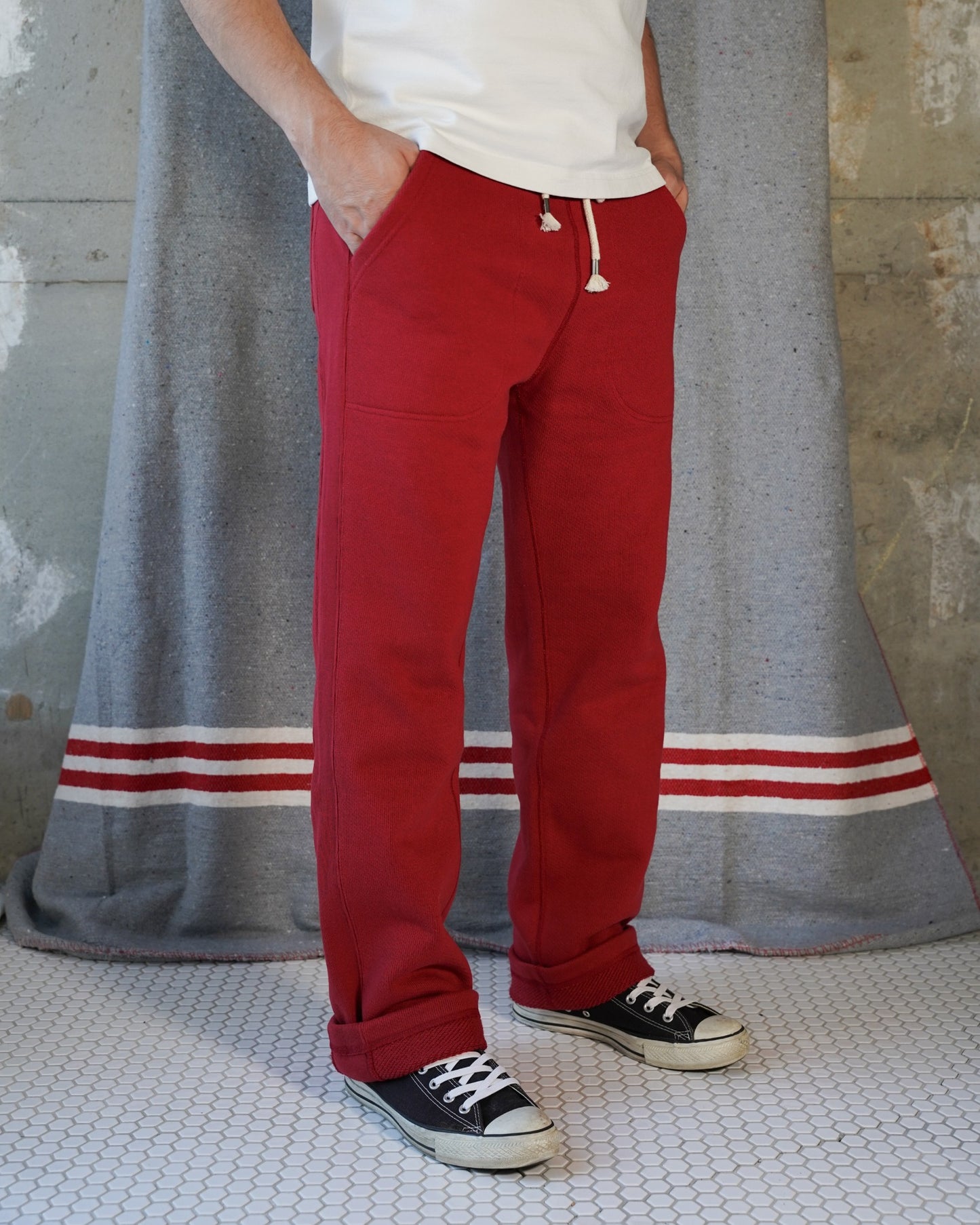 Sweatpants - 701gsm Double Heavyweight French Terry - Red