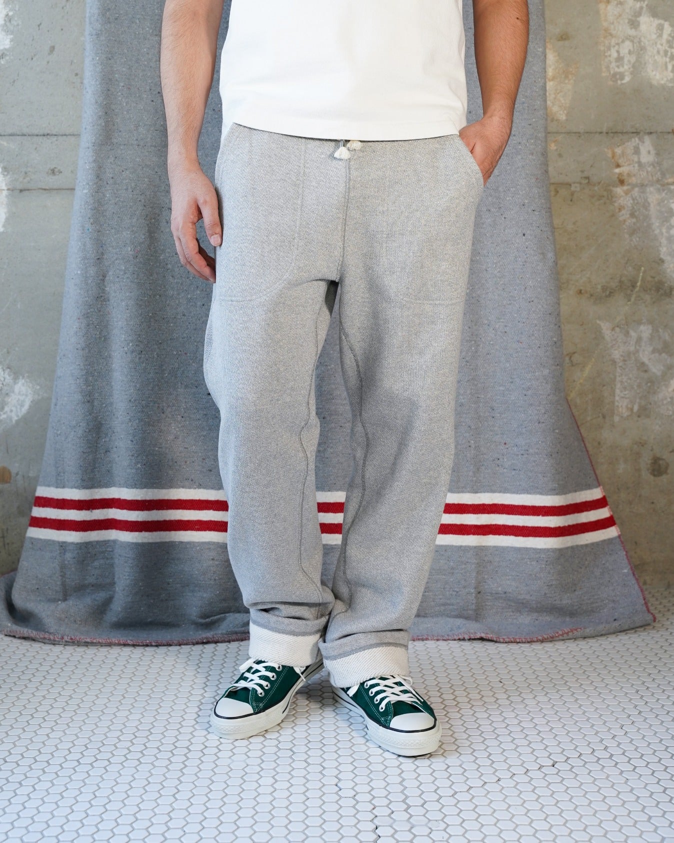 Sweatpants - 701gsm Double Heavyweight French Terry - Heather Grey