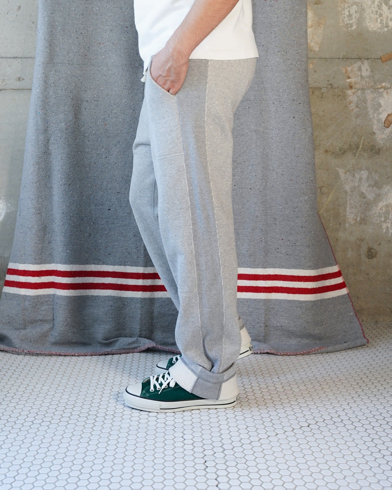 Sweatpants - 701gsm Double Heavyweight French Terry - Heather Grey