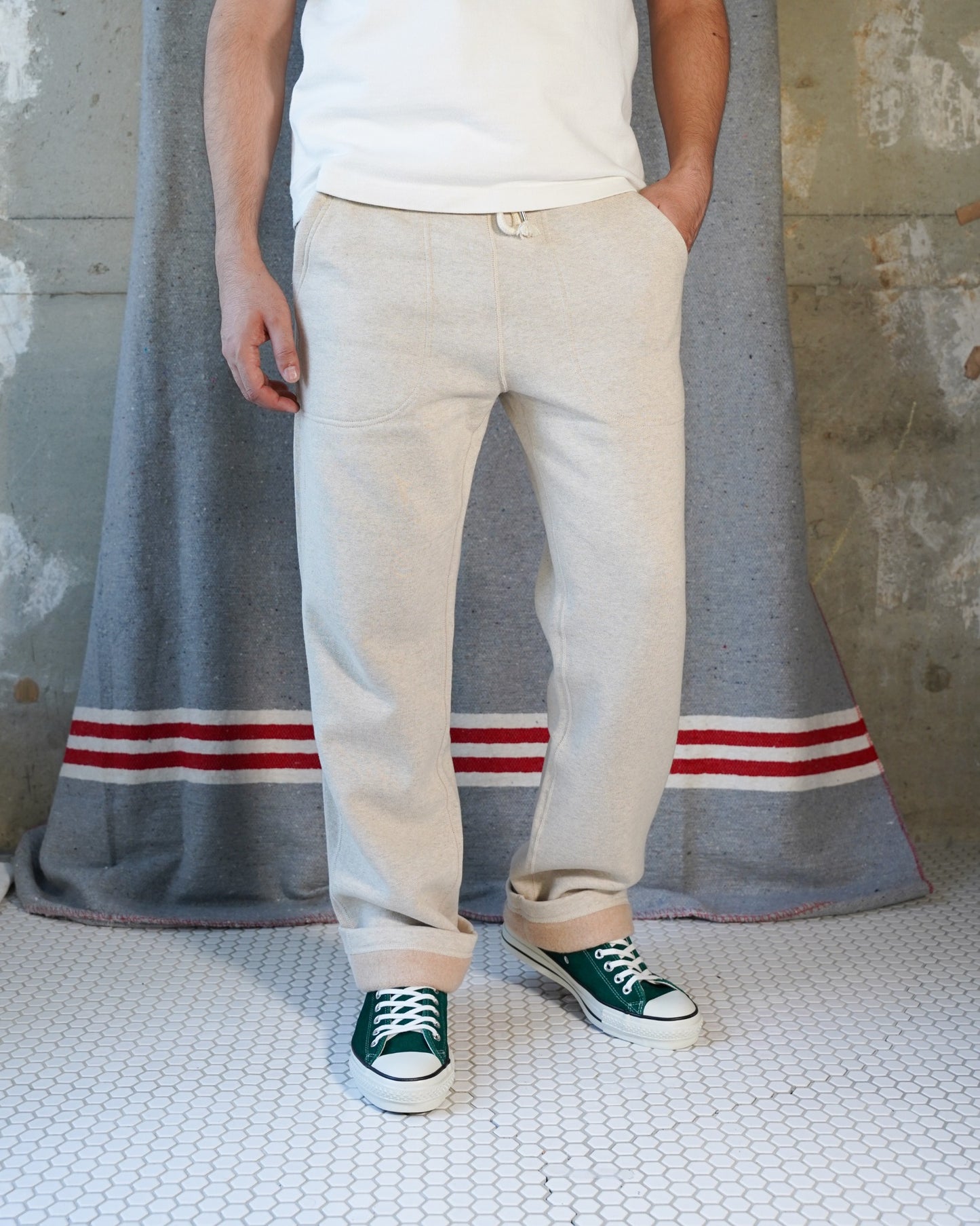 Sweatpants - Fleeced Foxfibre® - Oatmeal