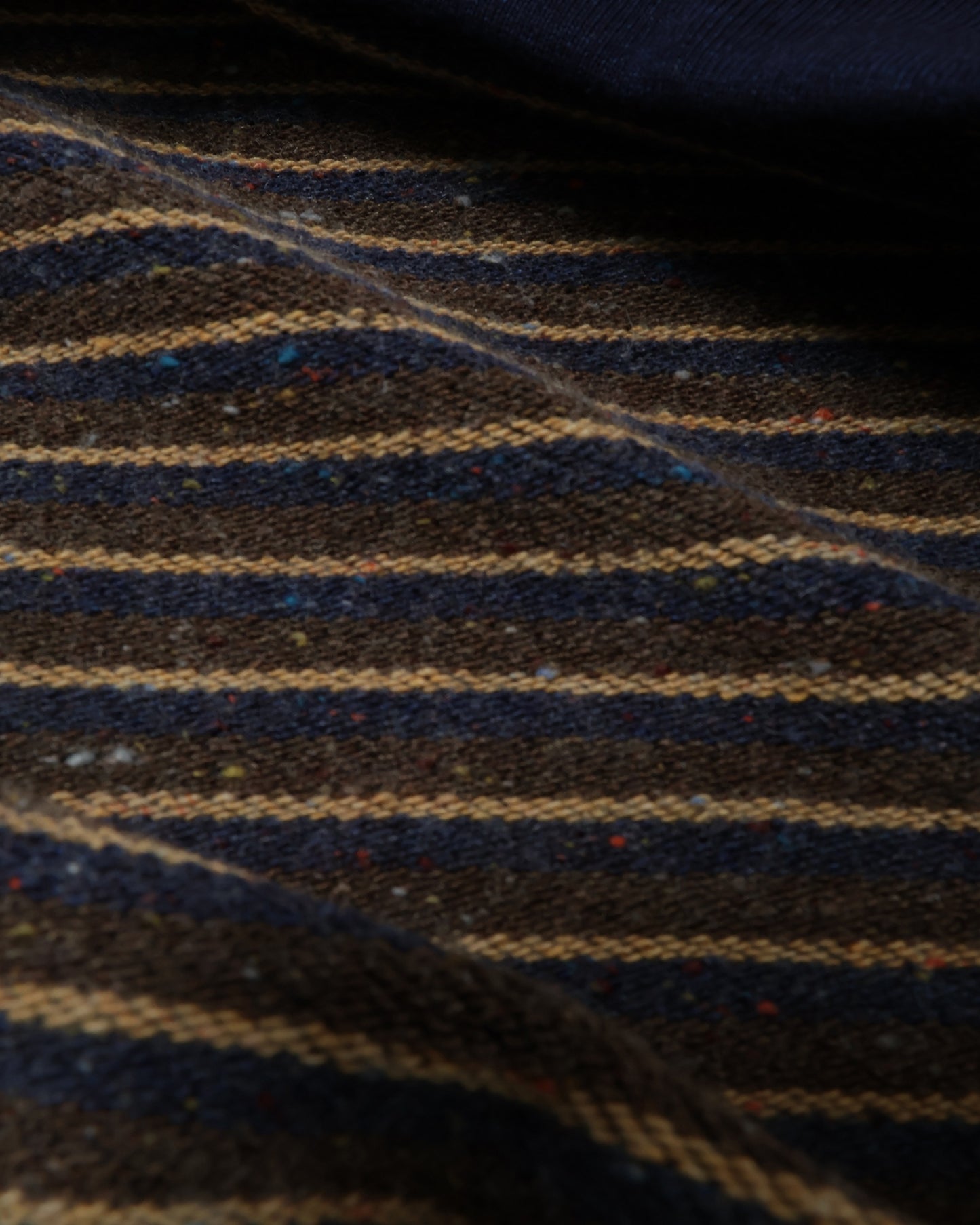 Pullover Hoodie - Real Indigo Blanket Striped French Terry