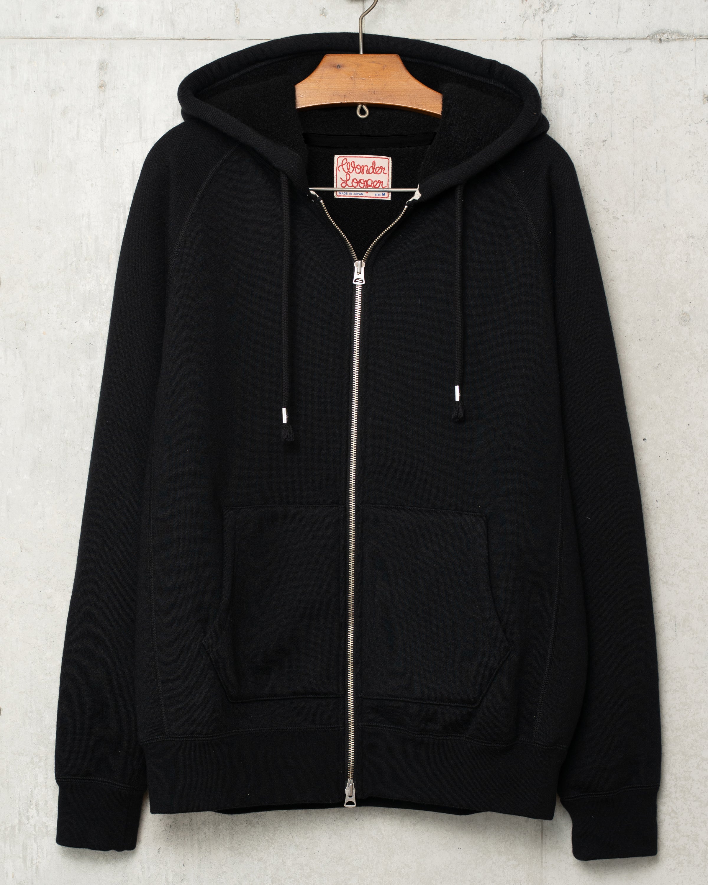 Zip Hoodie - Pure Cashmere Tsuriami French Terry - Black – Wonder