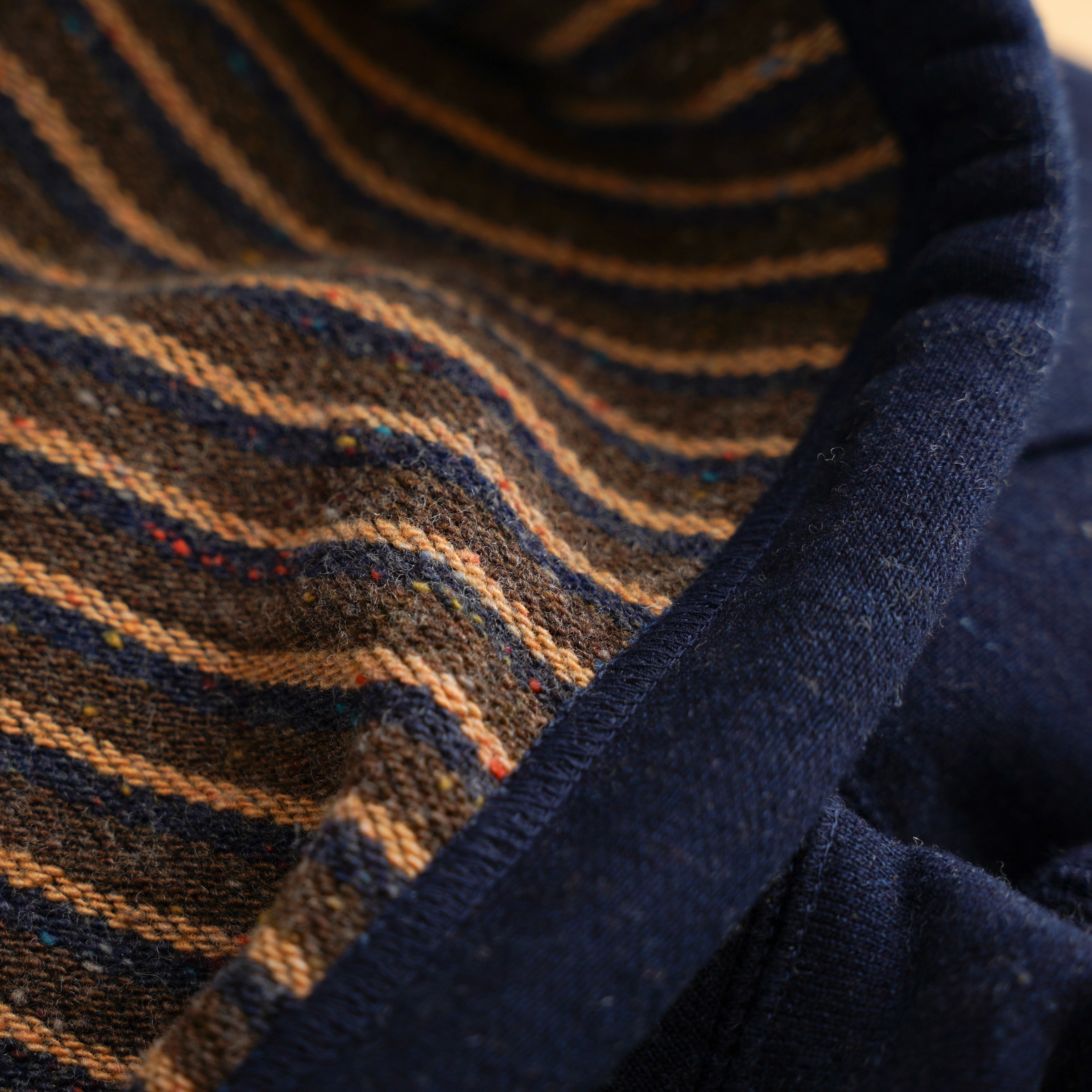 Real Indigo Blanket Striped French Terry