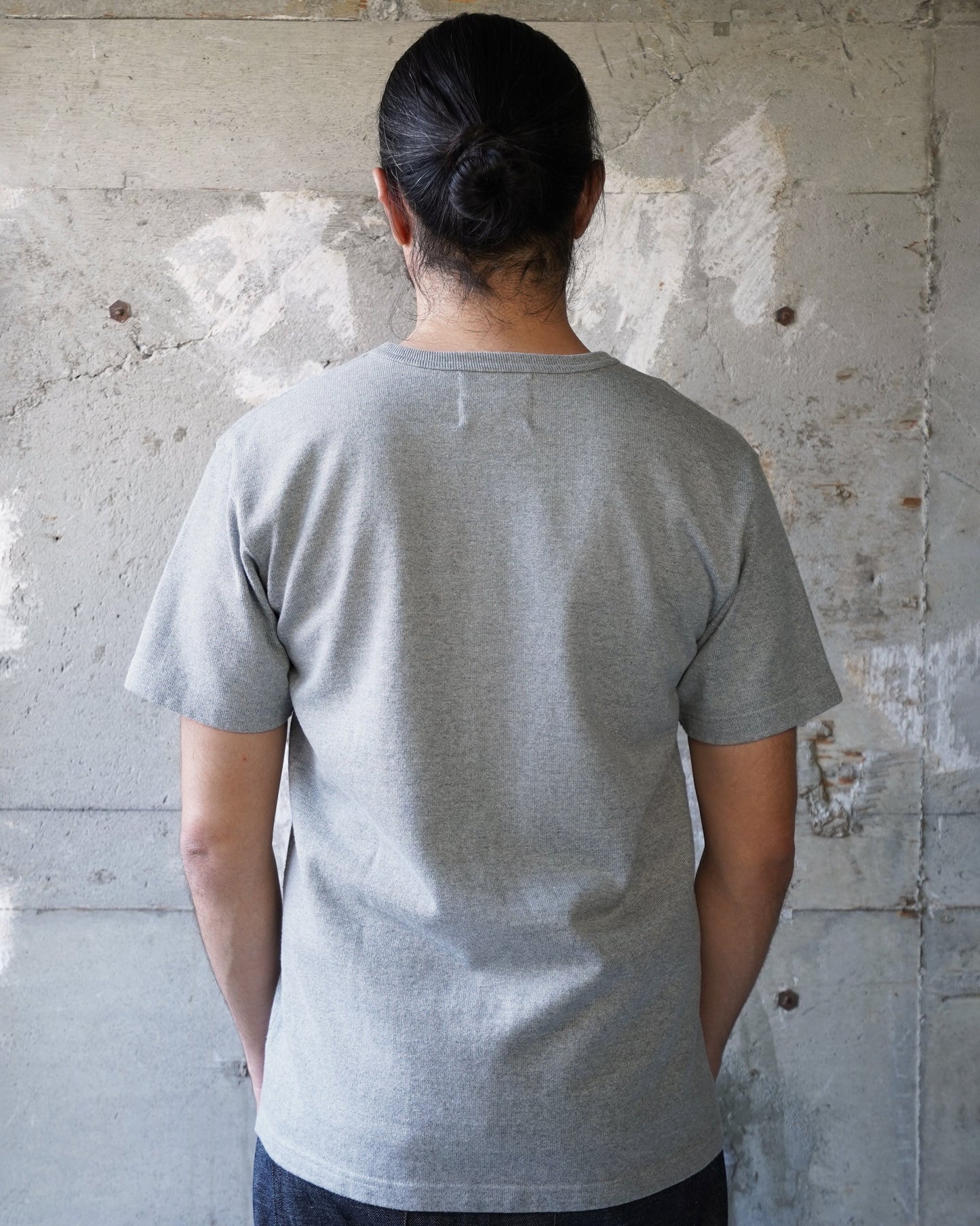 Crewneck T-shirt - Double Heavyweight - Heather Grey