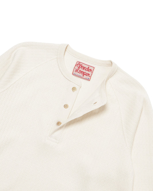 Henley - Cashmere Blend Honeycomb - Ecru