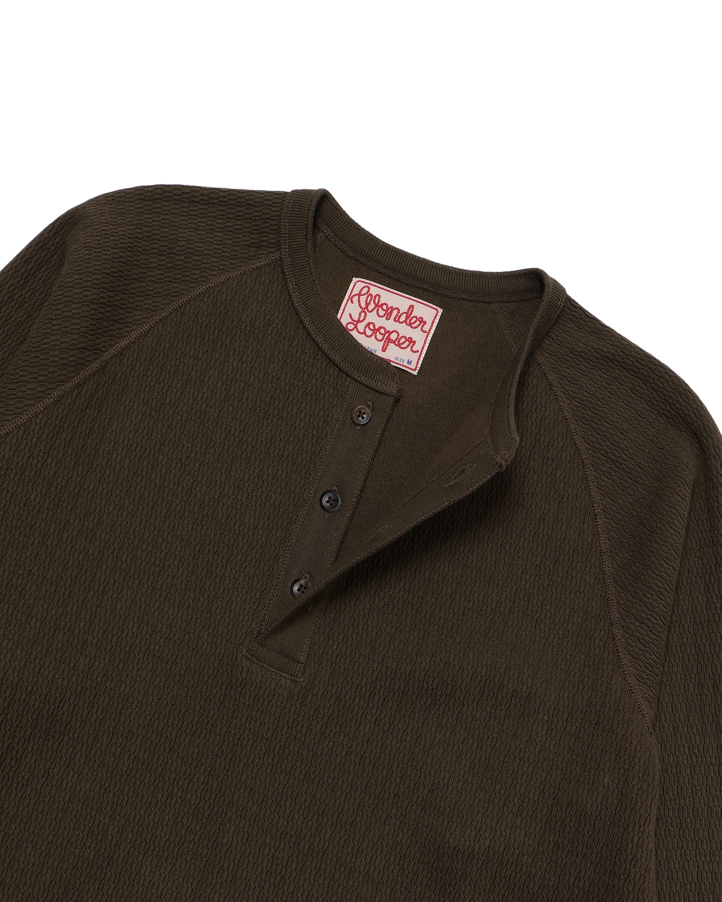 Henley - Cashmere Blend Honeycomb - Khaki