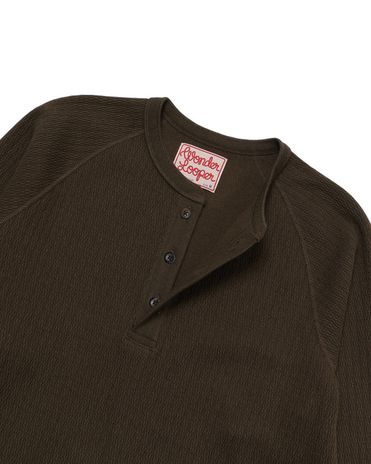 Henley - Cashmere Blend Honeycomb - Khaki