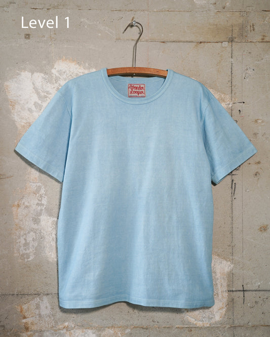 Tokushima Natural Indigo Hand-Dyed Double Heavyweight T-Shirt Level 1 | Wonder Looper