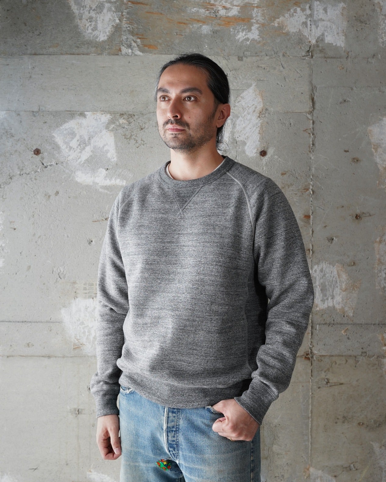 Pullover Crewneck - Fleeced Foxfibre® - Charcoal