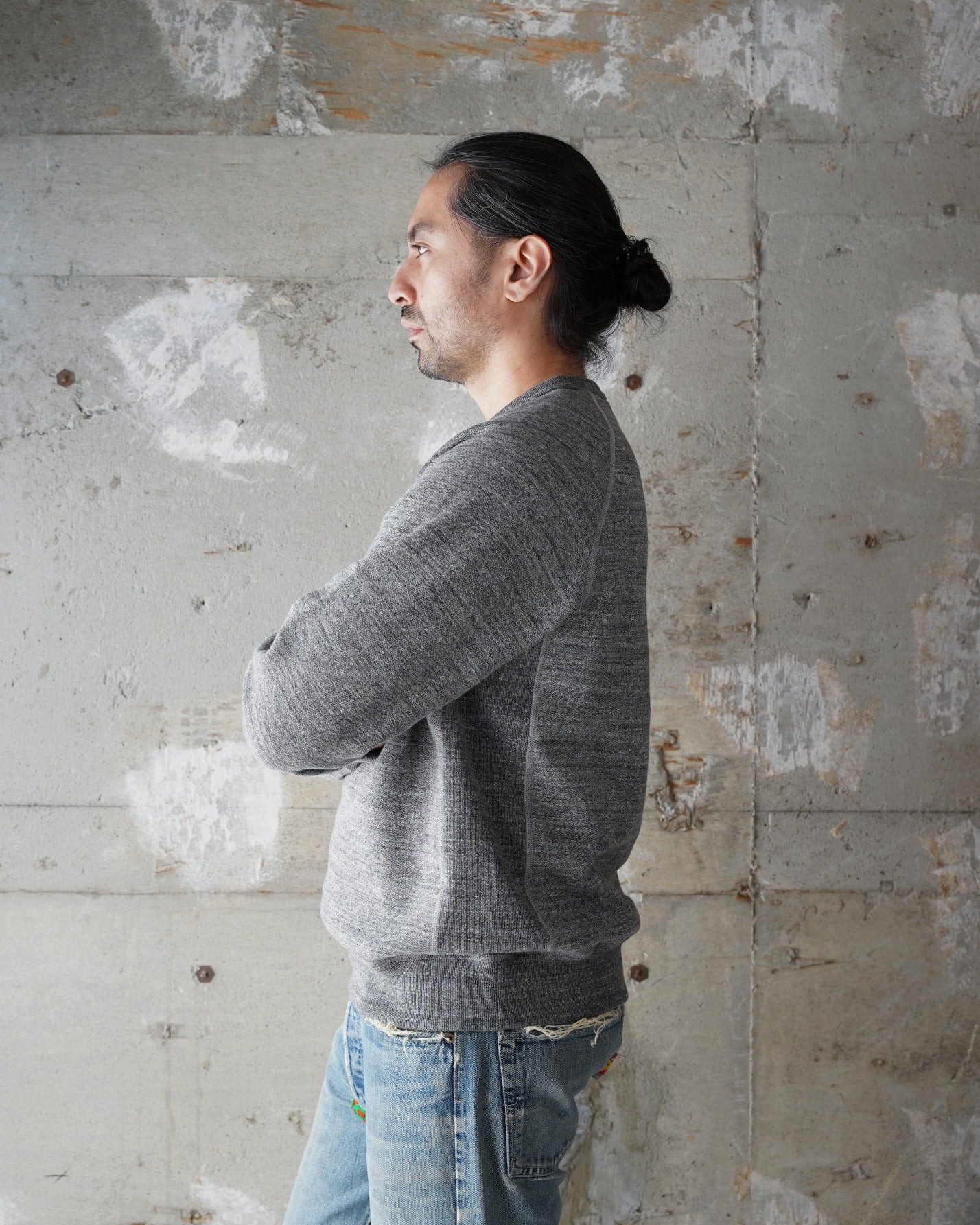 Pullover Crewneck - Fleeced Foxfibre® - Charcoal