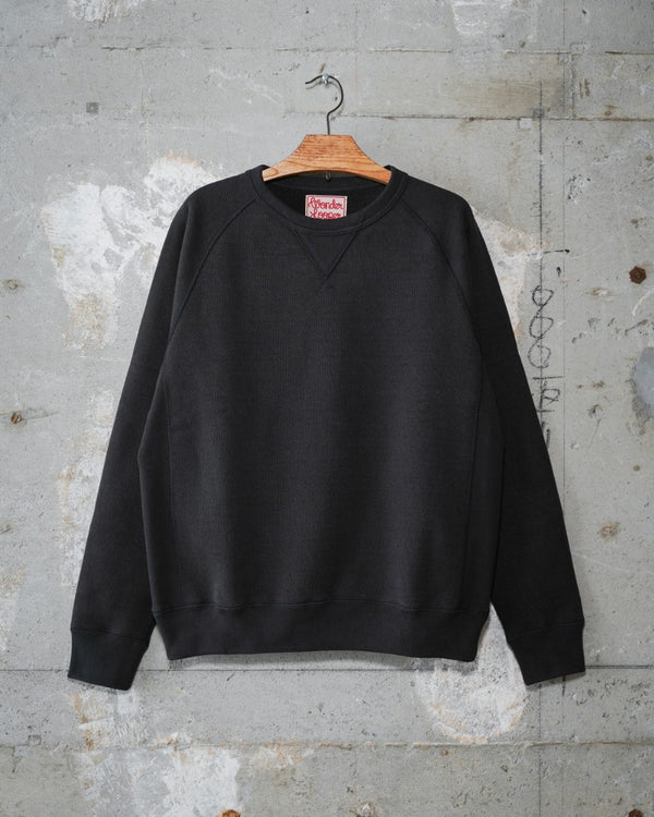 Pullover Crewneck - 701gsm Double Heavyweight French Terry - Sumi Black | Wonder Looper