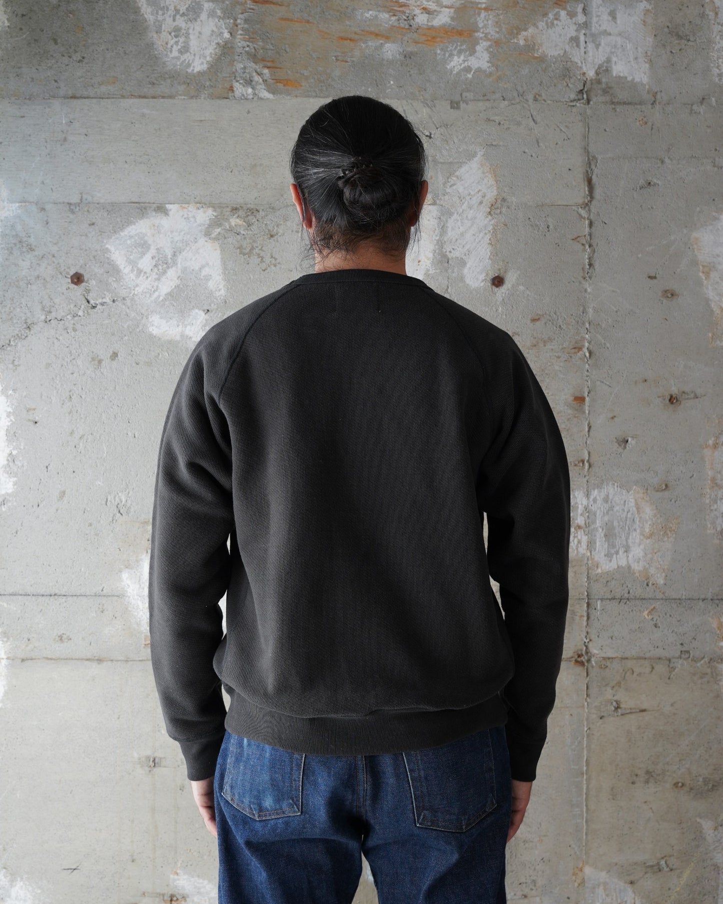 Pullover Crewneck - 701gsm Double Heavyweight French Terry - Sumi Black | Wonder Looper
