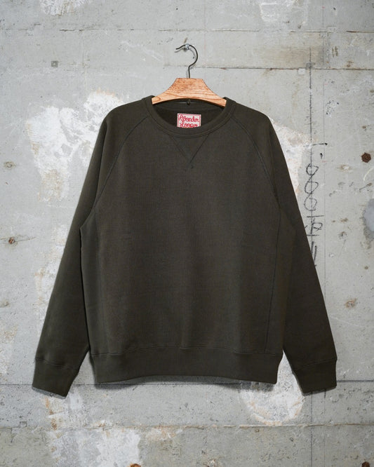 Pullover Crewneck - 701gsm Double Heavyweight French Terry - Khaki Green | Wonder Looper