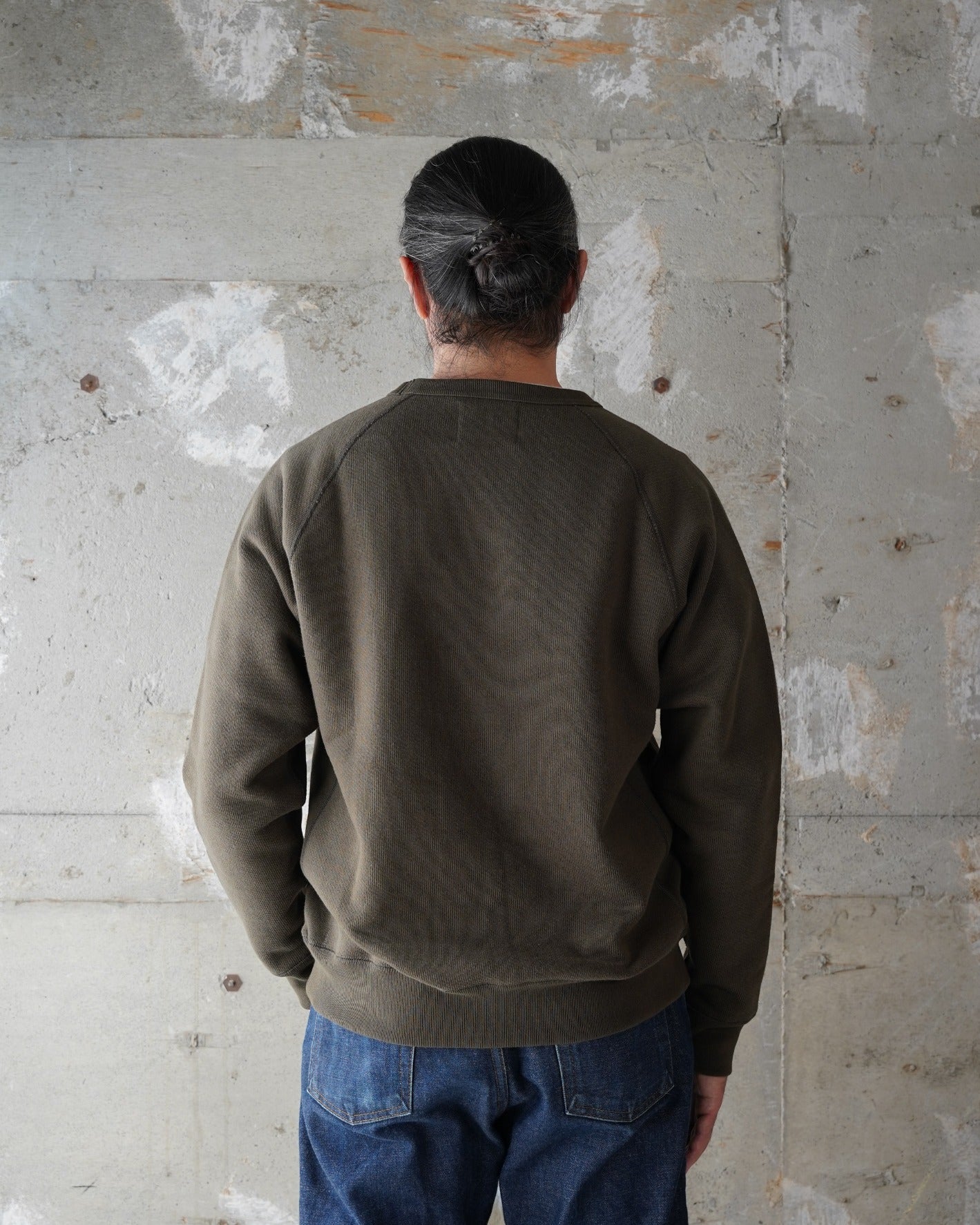 Pullover Crewneck - 701gsm Double Heavyweight French Terry - Khaki Green | Wonder Looper