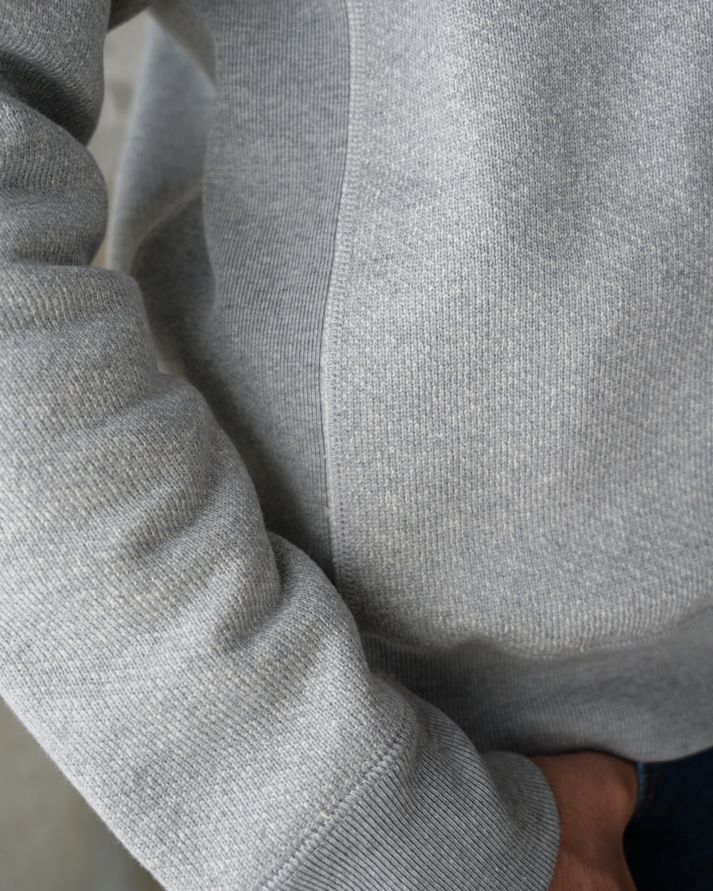 Pullover Crewneck - 701gsm Double Heavyweight French Terry - Heather Grey - | Wonder Looper