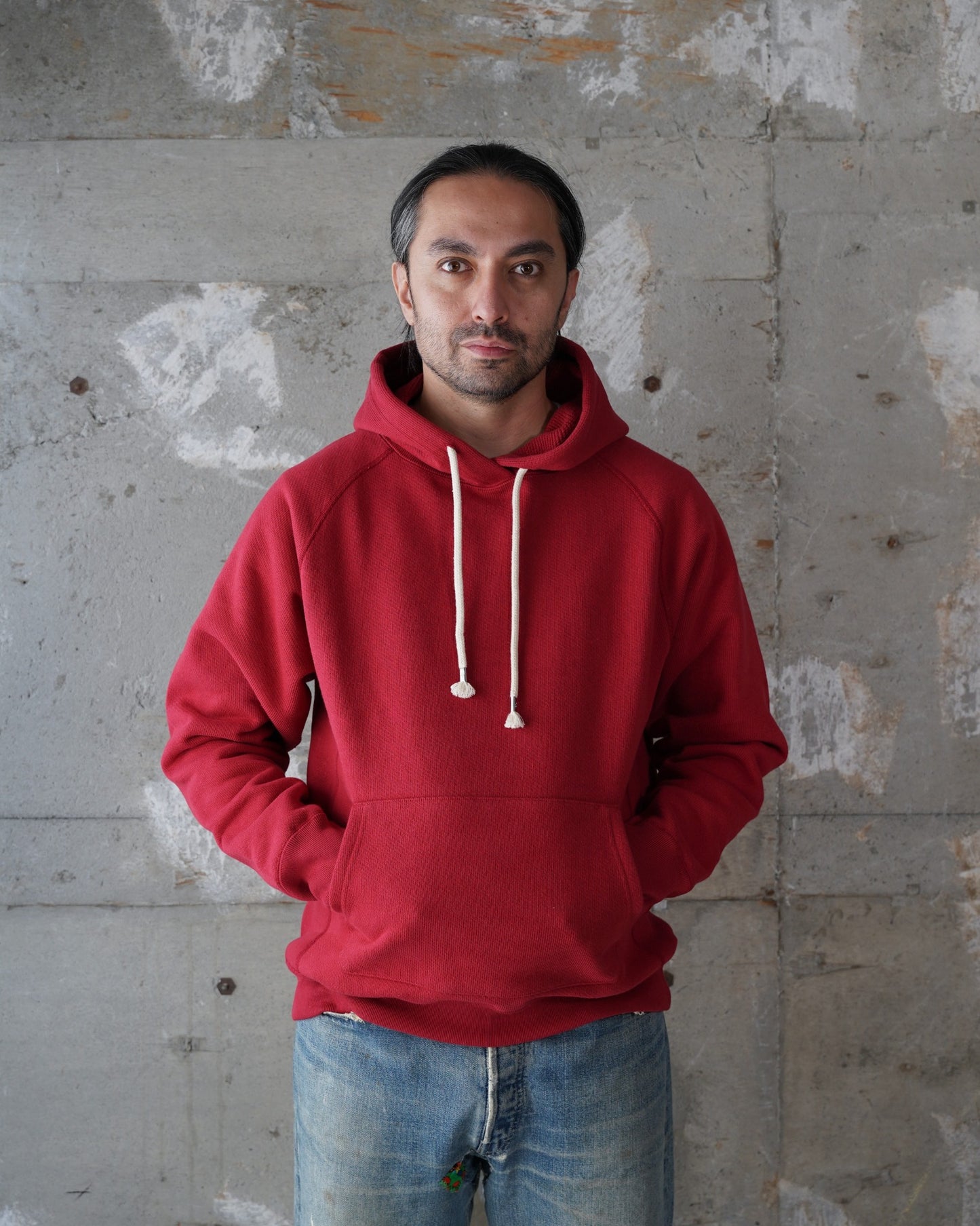 Pullover Hoodie - Double Heavyweight French Terry - Red