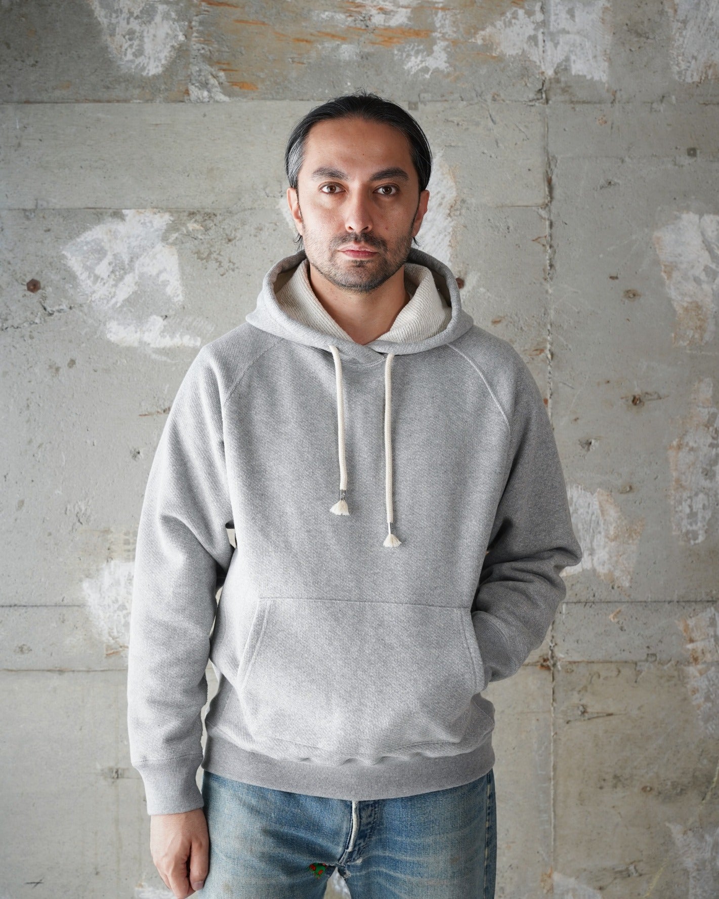 Pullover Hoodie - 701gsm Double Heavyweight French Terry - Heather Grey