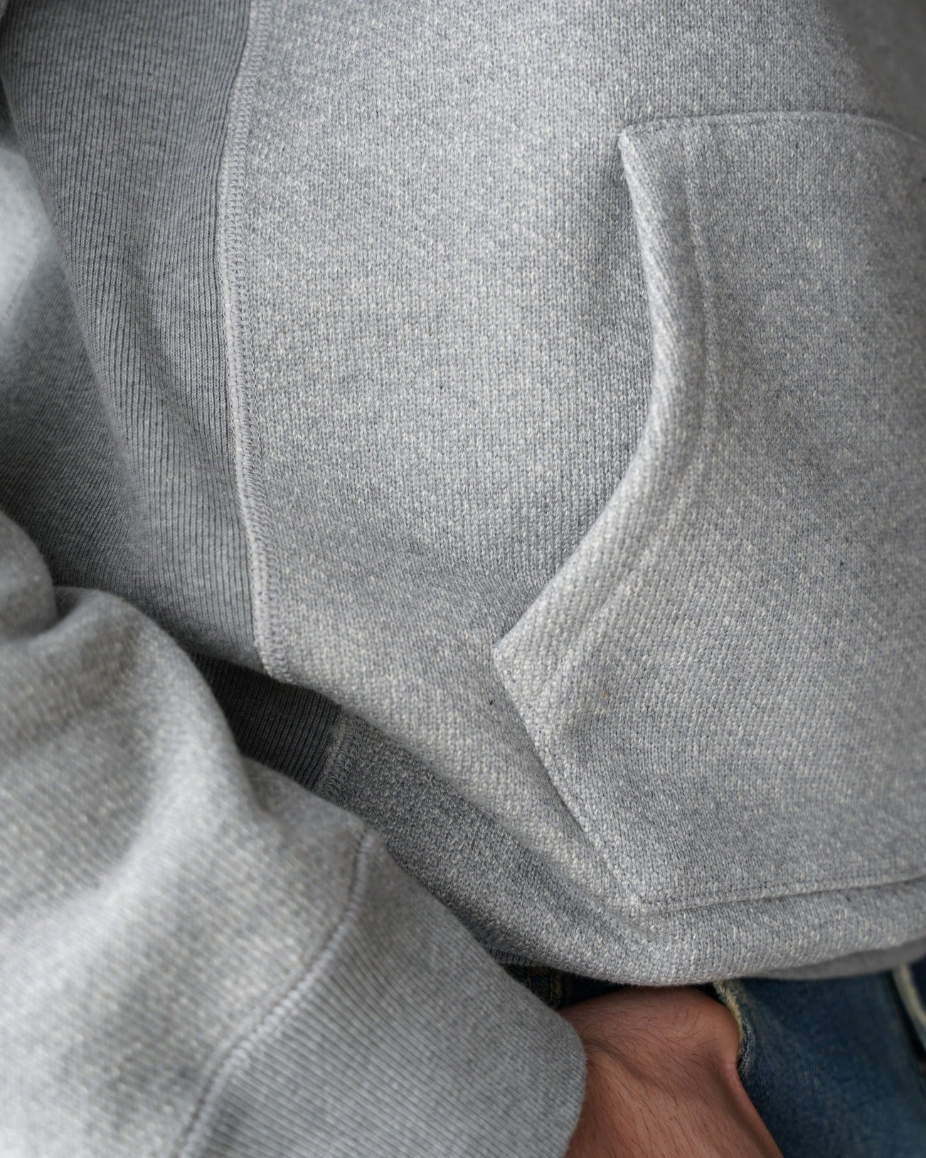 Pullover Hoodie - Double Heavyweight French Terry - Heather Grey