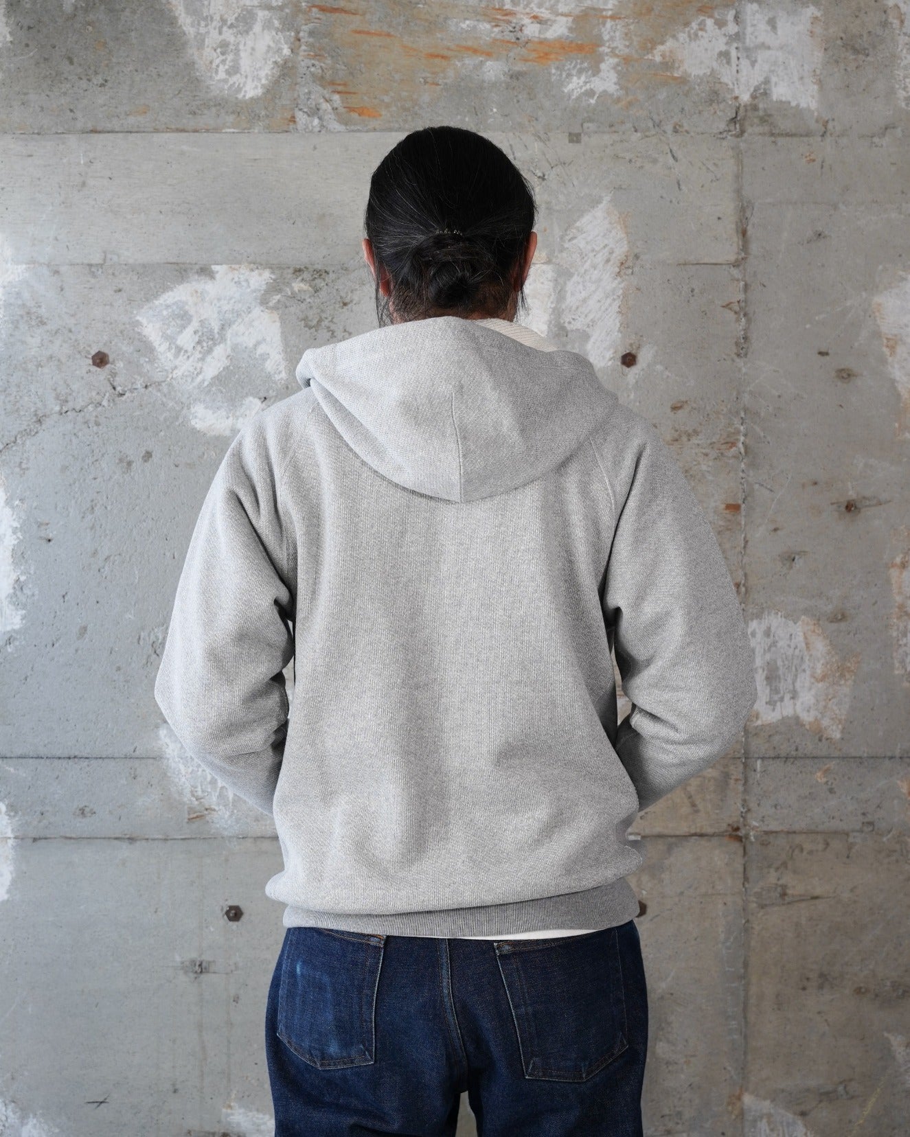 Zip Hoodie - Double Heavyweight French Terry - Heather Grey