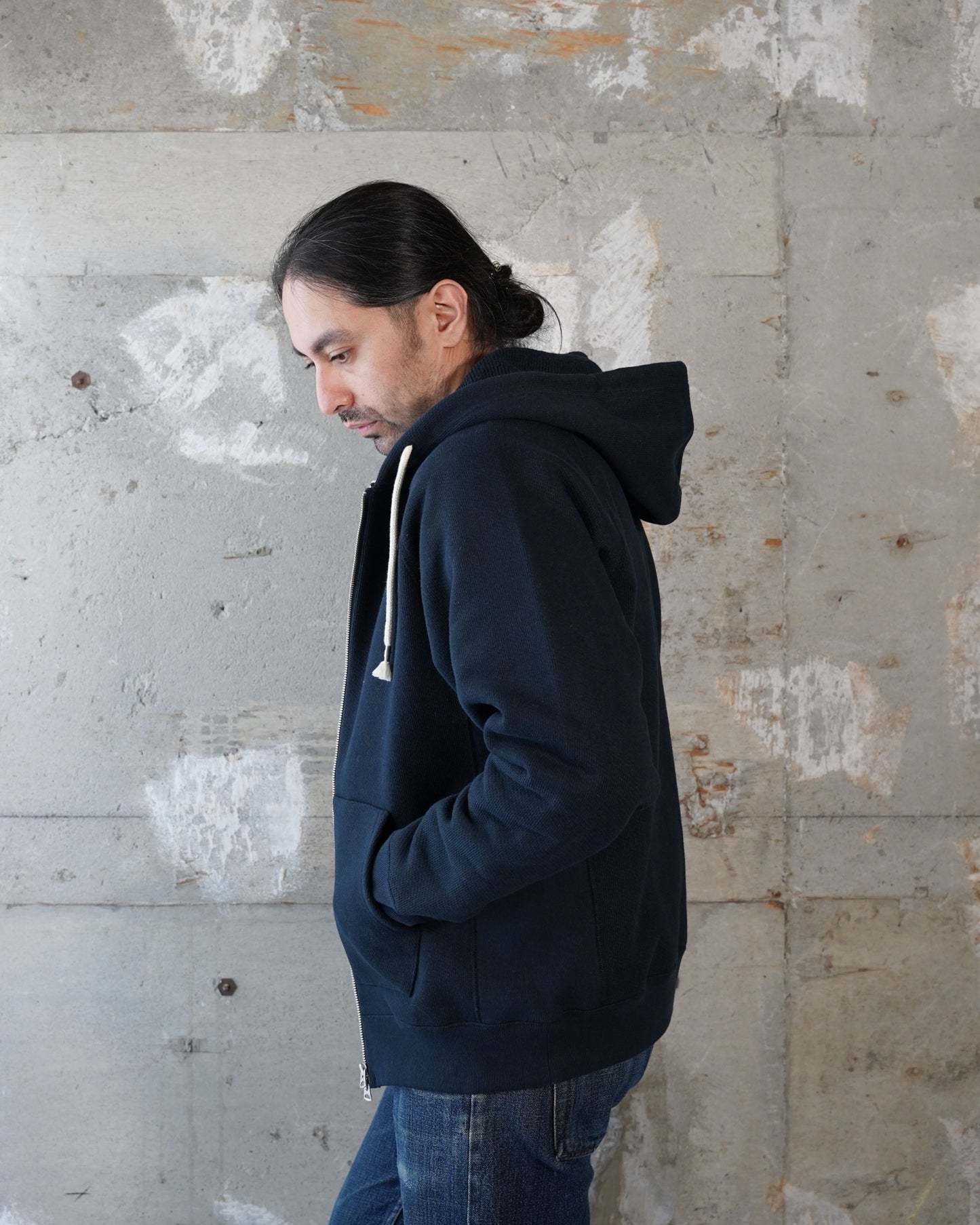 Zip Hoodie - Double Heavyweight French Terry - Navy