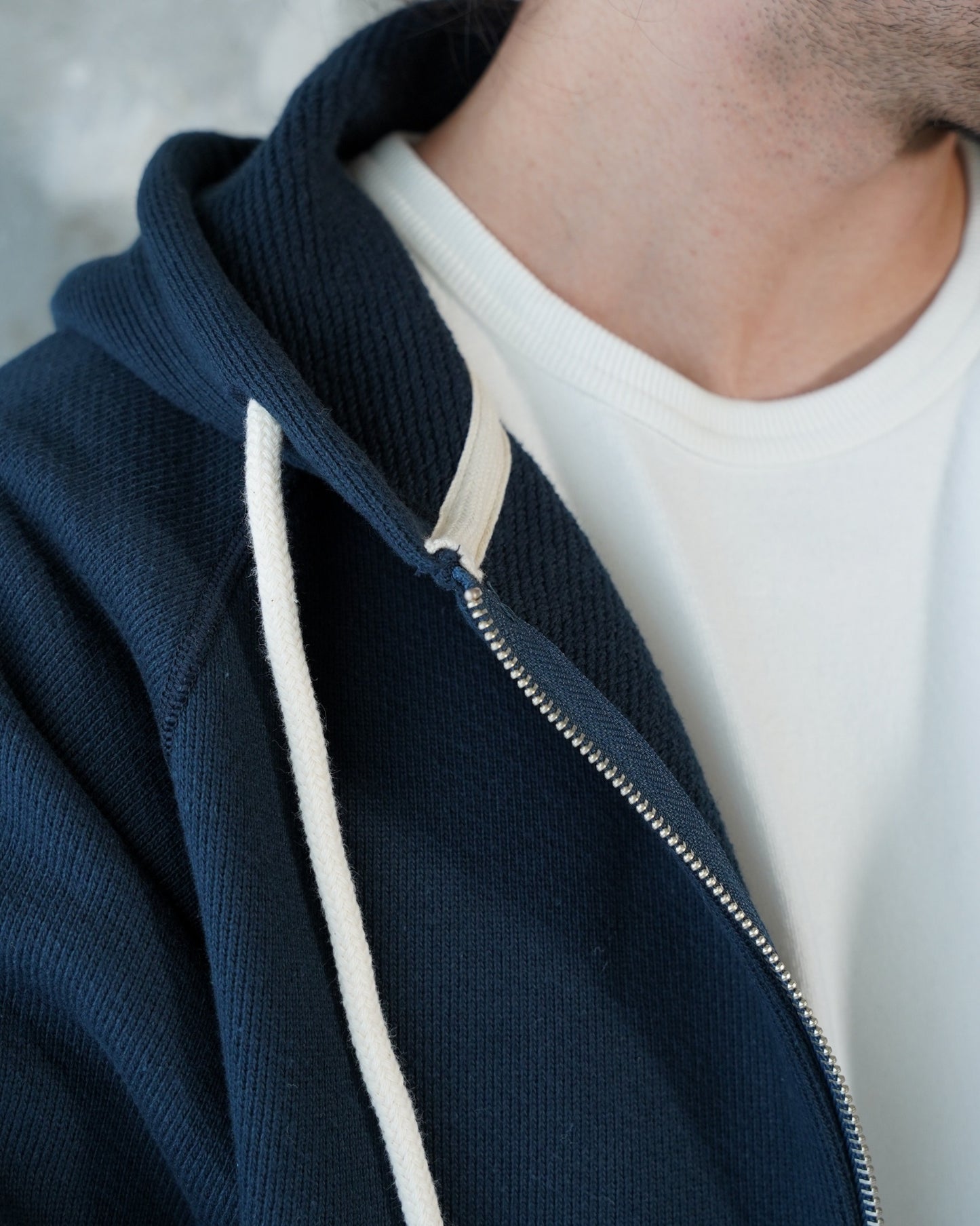 Zip Hoodie - Double Heavyweight French Terry - Navy