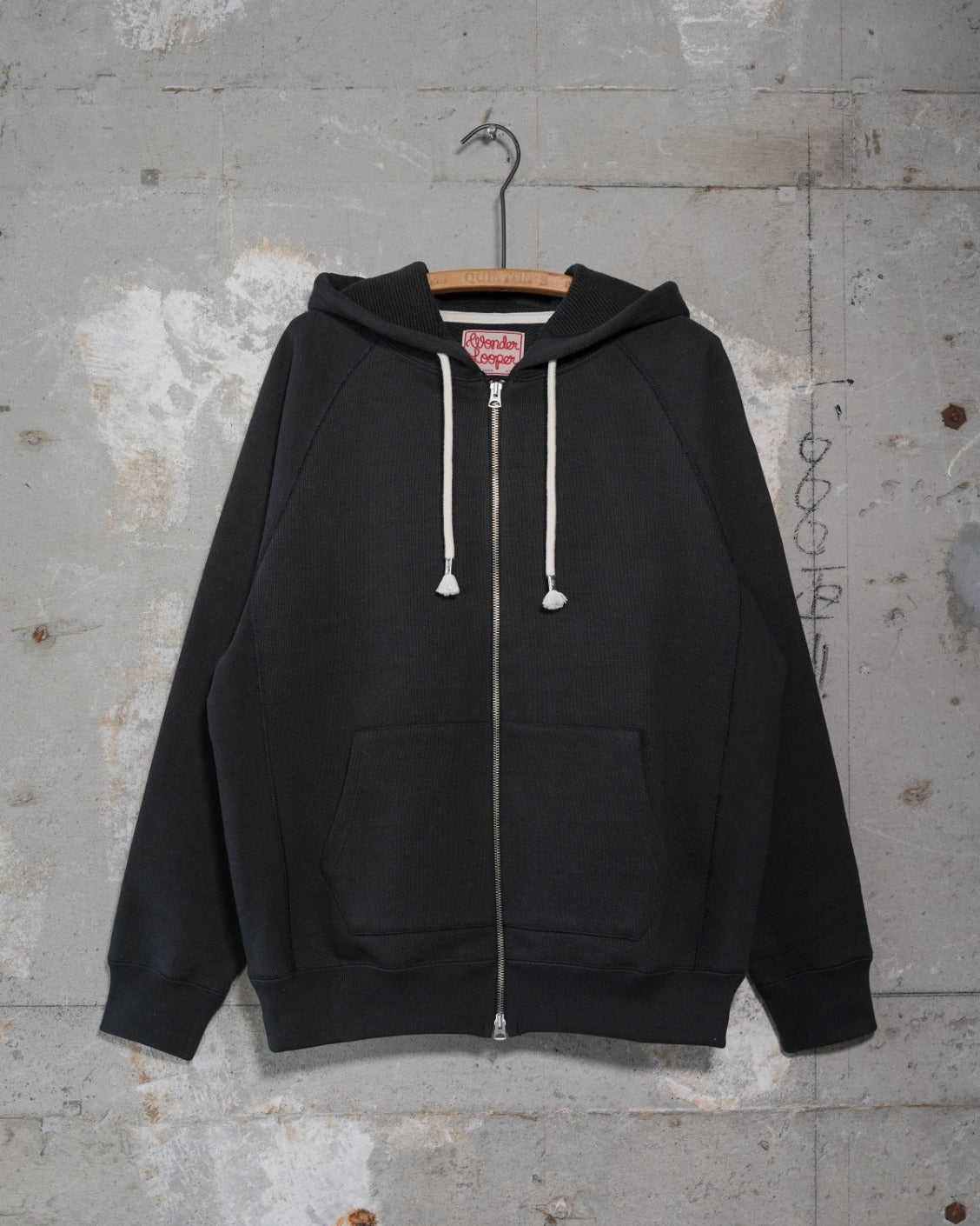 Zip Hoodie - Double Heavyweight French Terry - Sumi Black