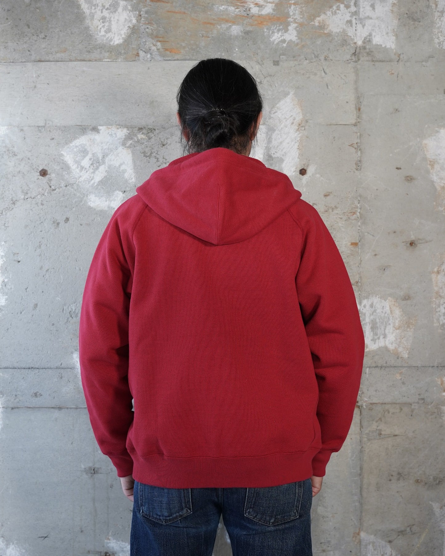 Zip Hoodie - Double Heavyweight French Terry - Red